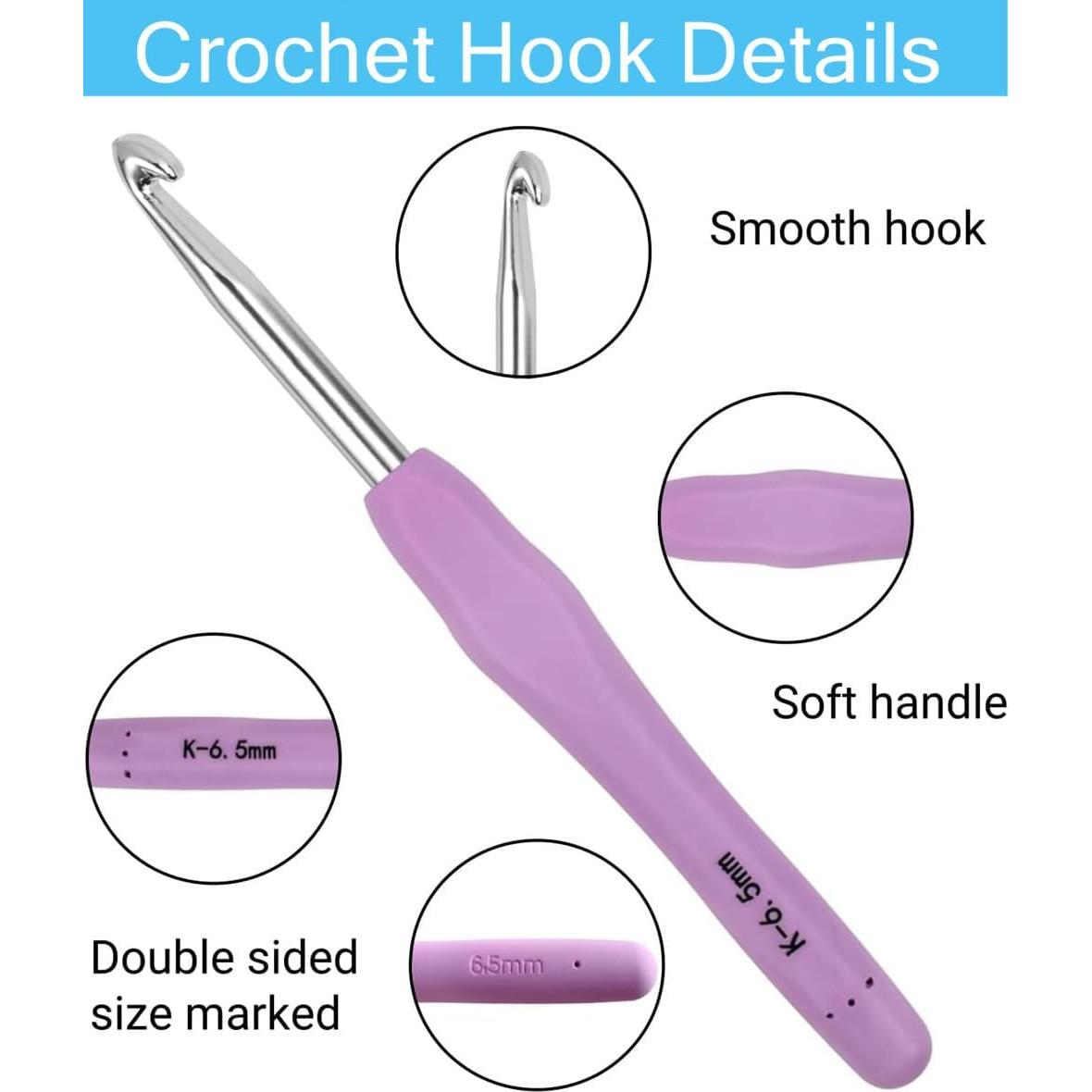 Juego de Ganchillos Ergonómicos ZICALSO 14 Tamaños con Estuche