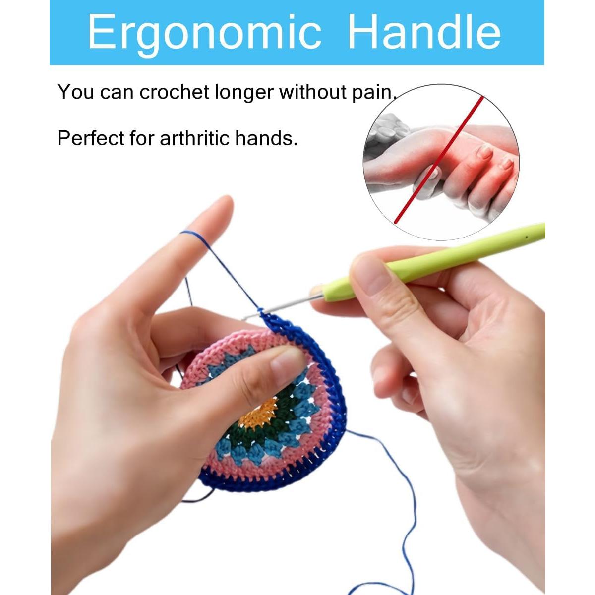 Juego de Ganchillos Ergonómicos ZICALSO 14 Tamaños con Estuche