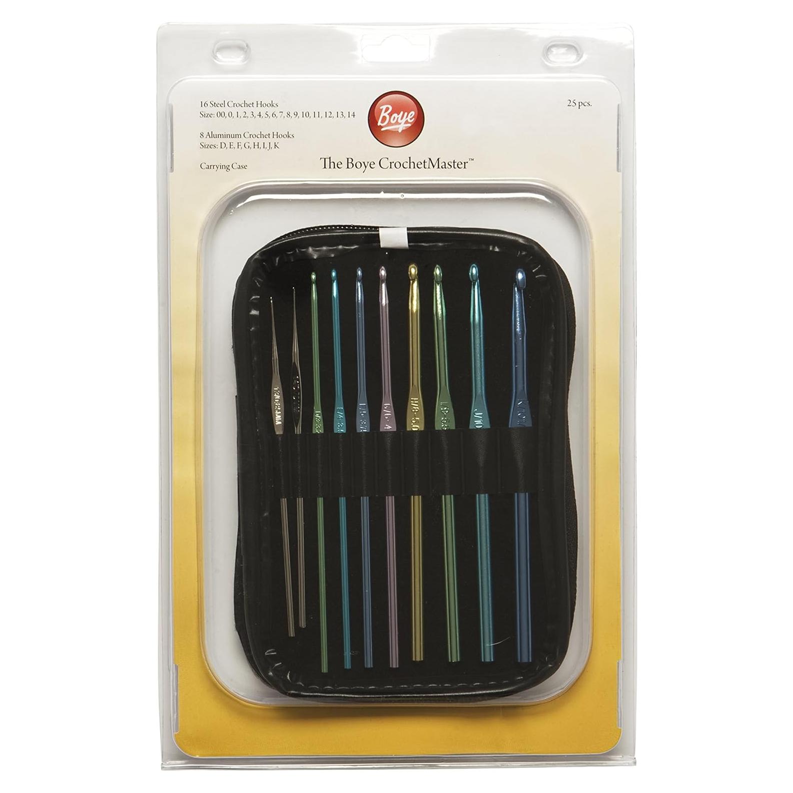 Juego de Ganchillos Boye Crochet Master - 24 Piezas con Estuche