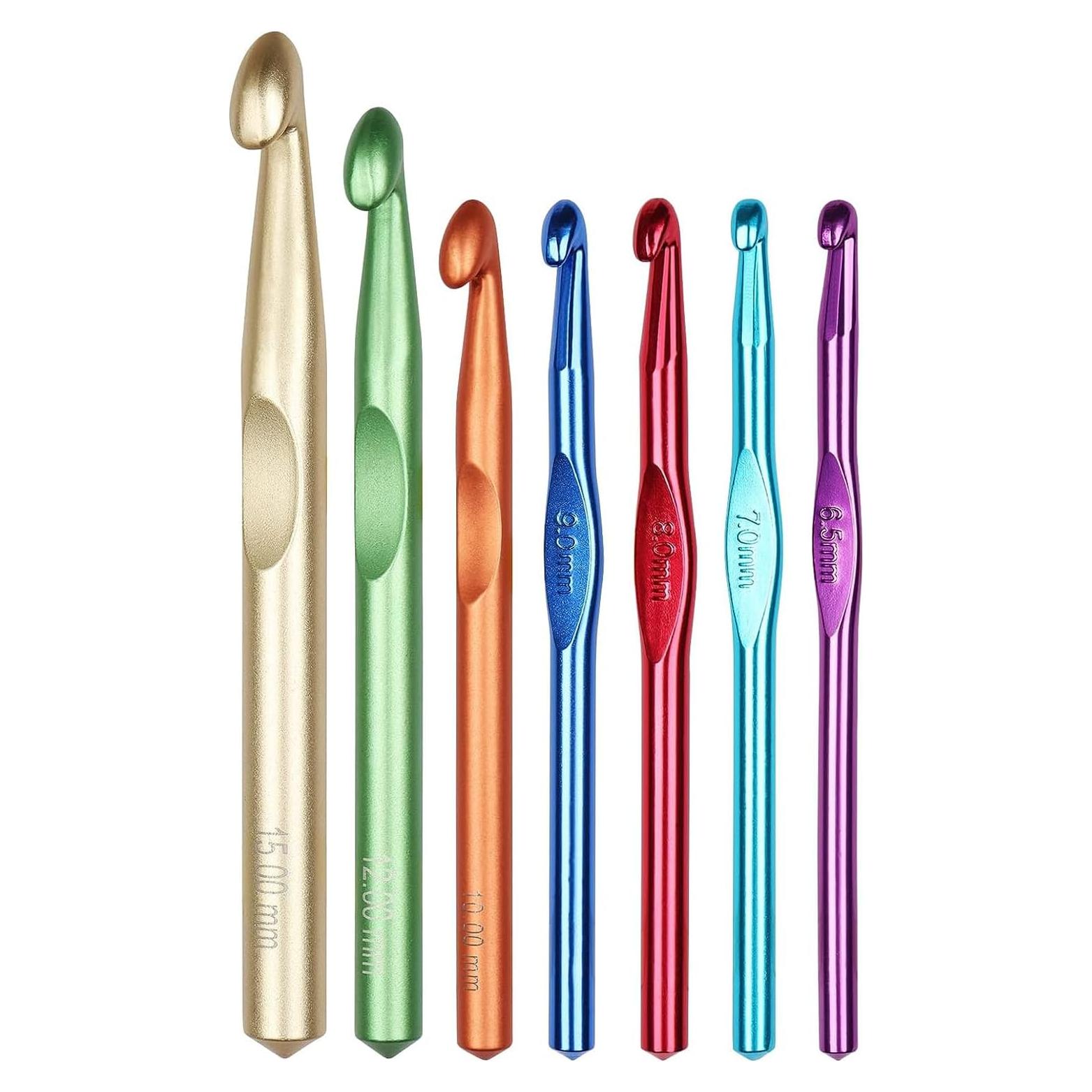 Juego de Ganchillos de Aluminio Aeelike - 7 Piezas 6.5mm a 15mm