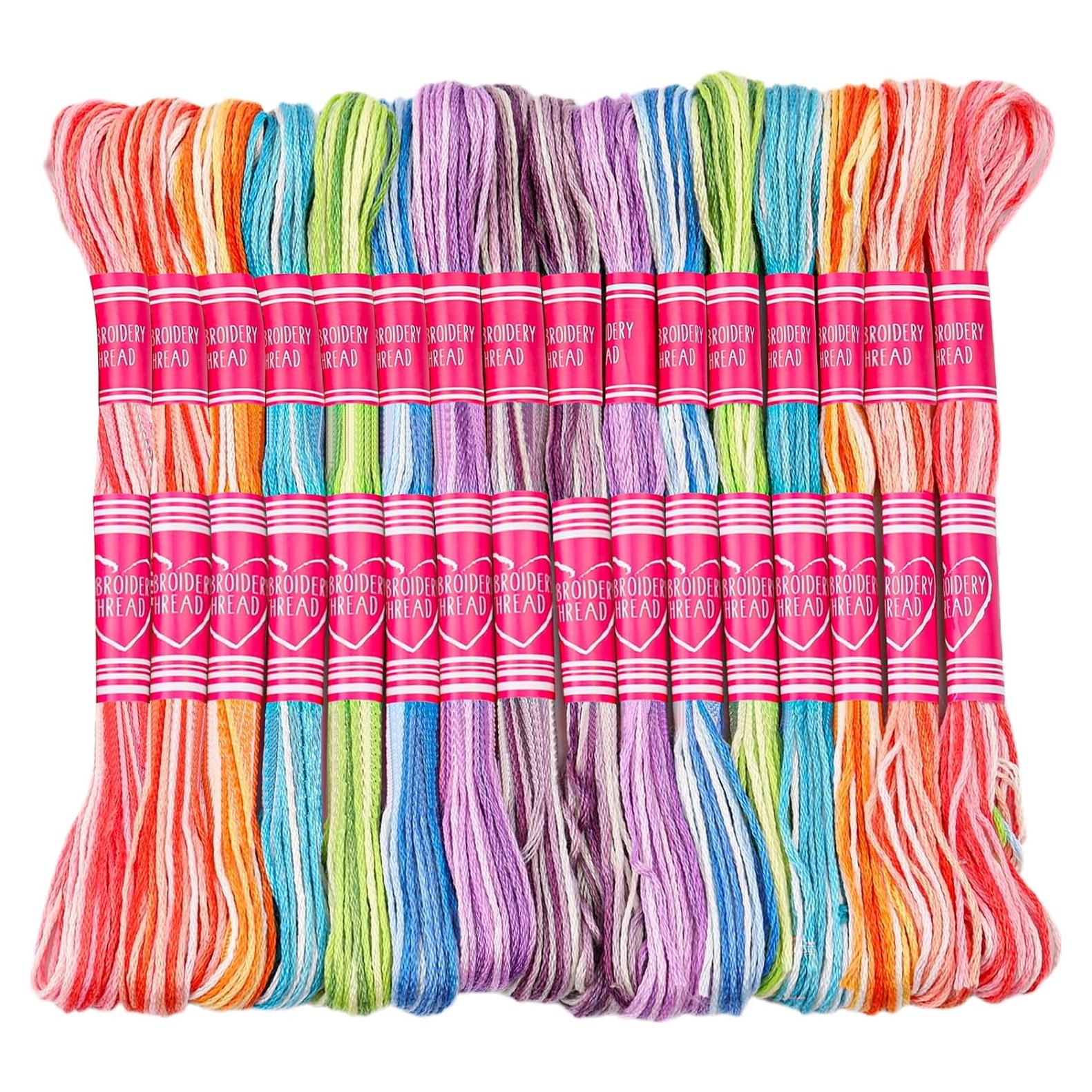 16 Madejas Hilo de Bordado Dercuy 8m Algodón Colorido DIY