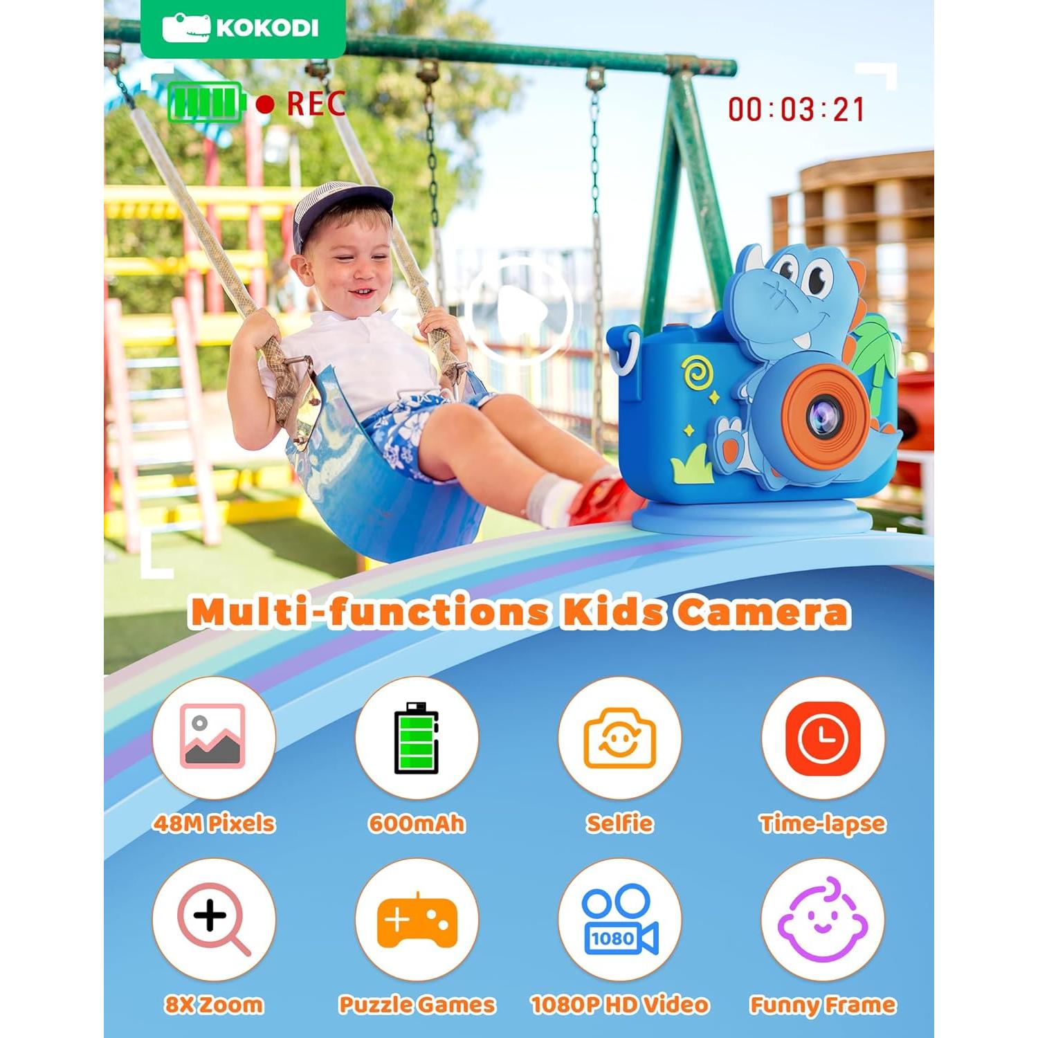 Cámara Digital Juguete KOKODI 48MP HD para Niños 3-12 Años