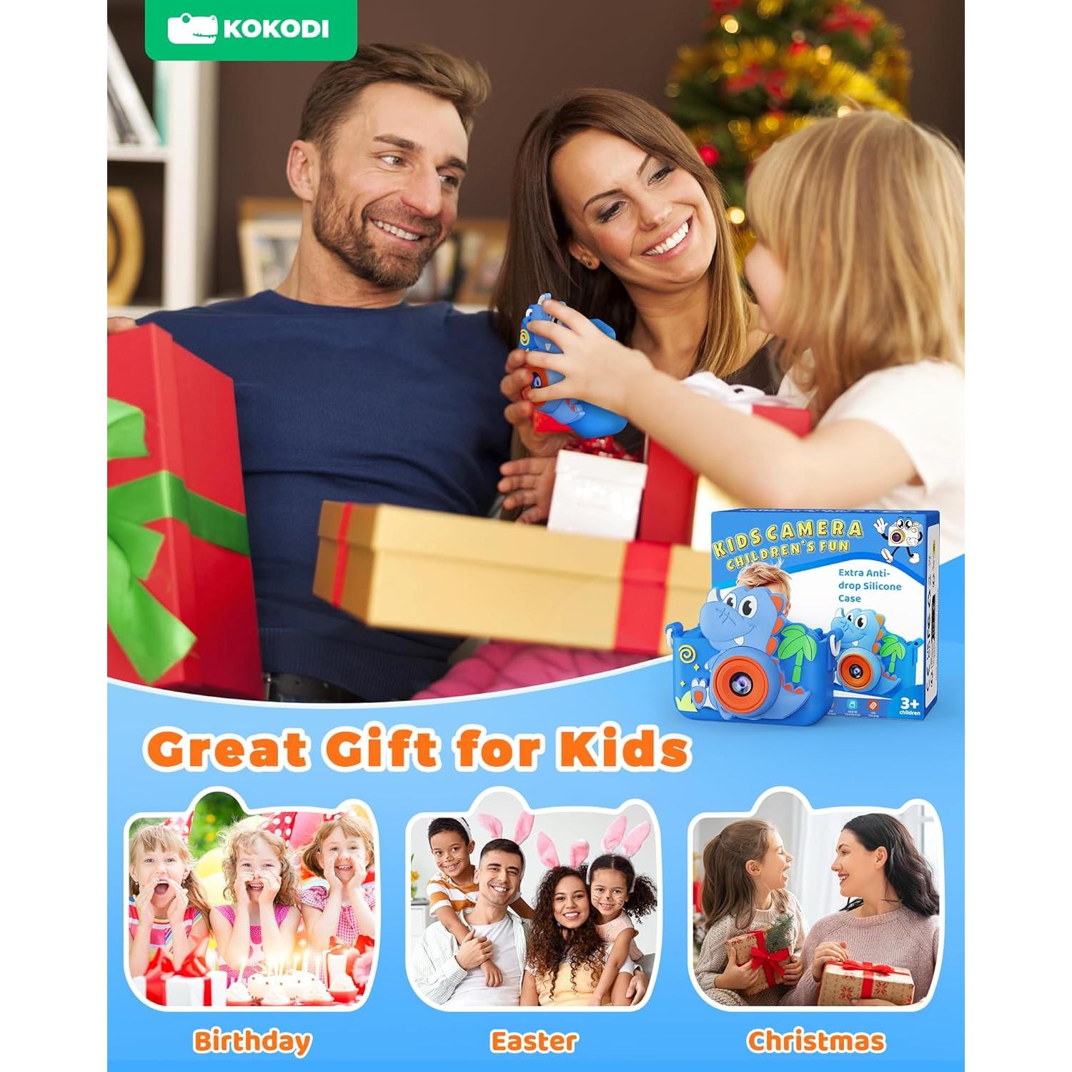 Cámara Digital Juguete KOKODI 48MP HD para Niños 3-12 Años