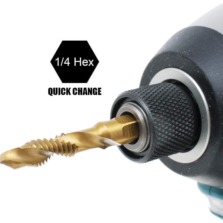 Juego de Brocas y Machos de Titanio AUTOTOOLHOME 6 Piezas