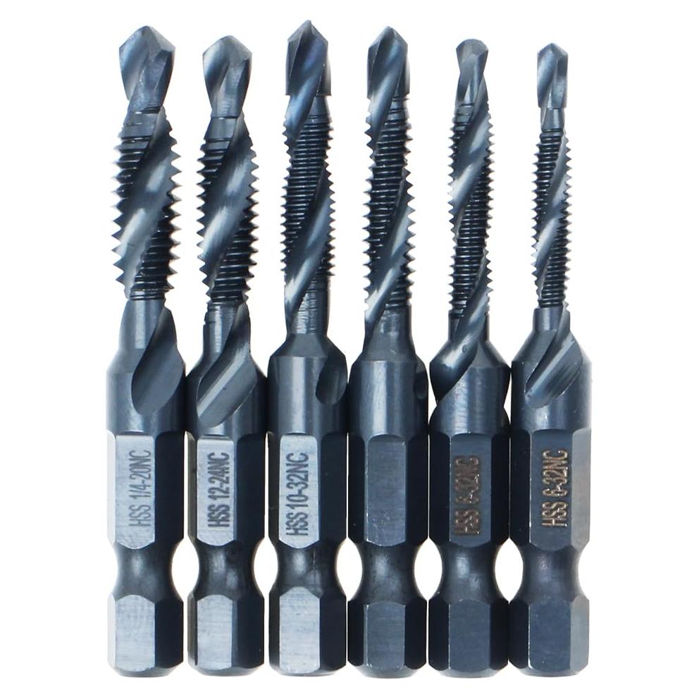 Juego de 6 Brocas de Combinación AUTOTOOLHOME con Nitruro Negro