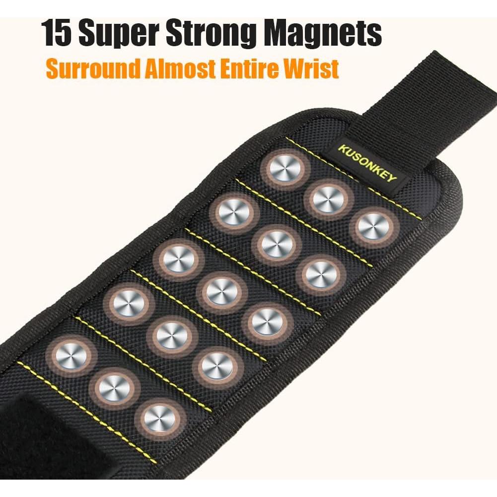 Pulsera Magnética KUSONKEY para Tornillos y Clavos - Negro