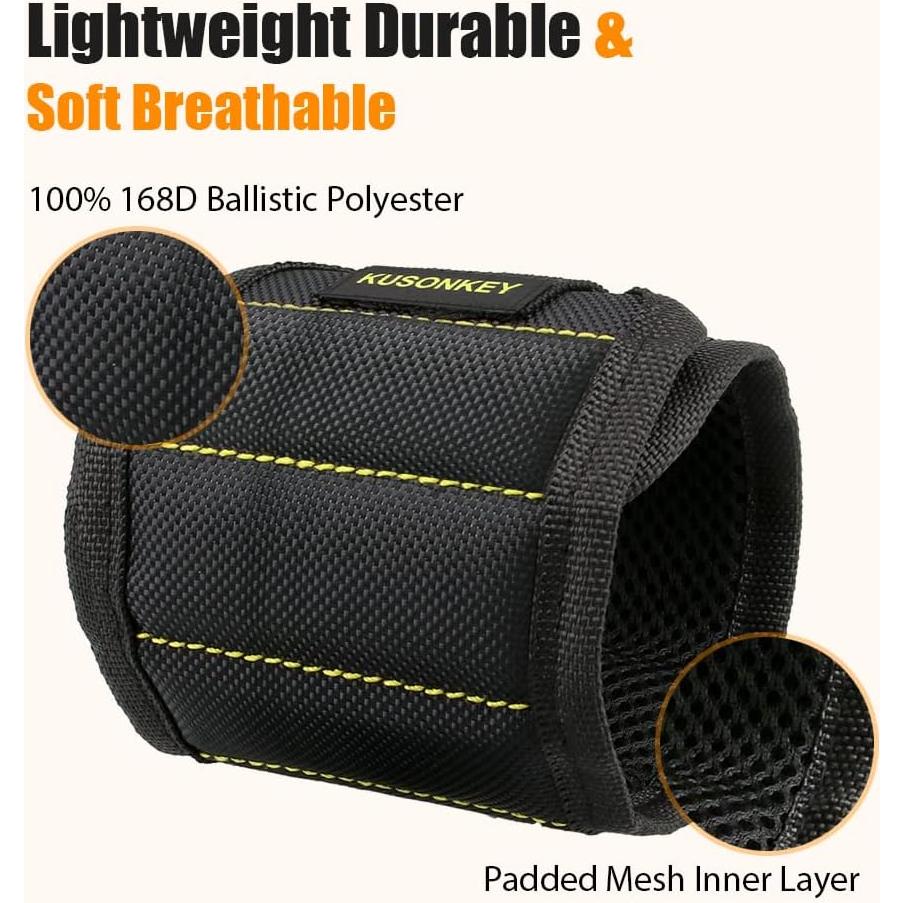 Pulsera Magnética KUSONKEY para Tornillos y Clavos - Negro