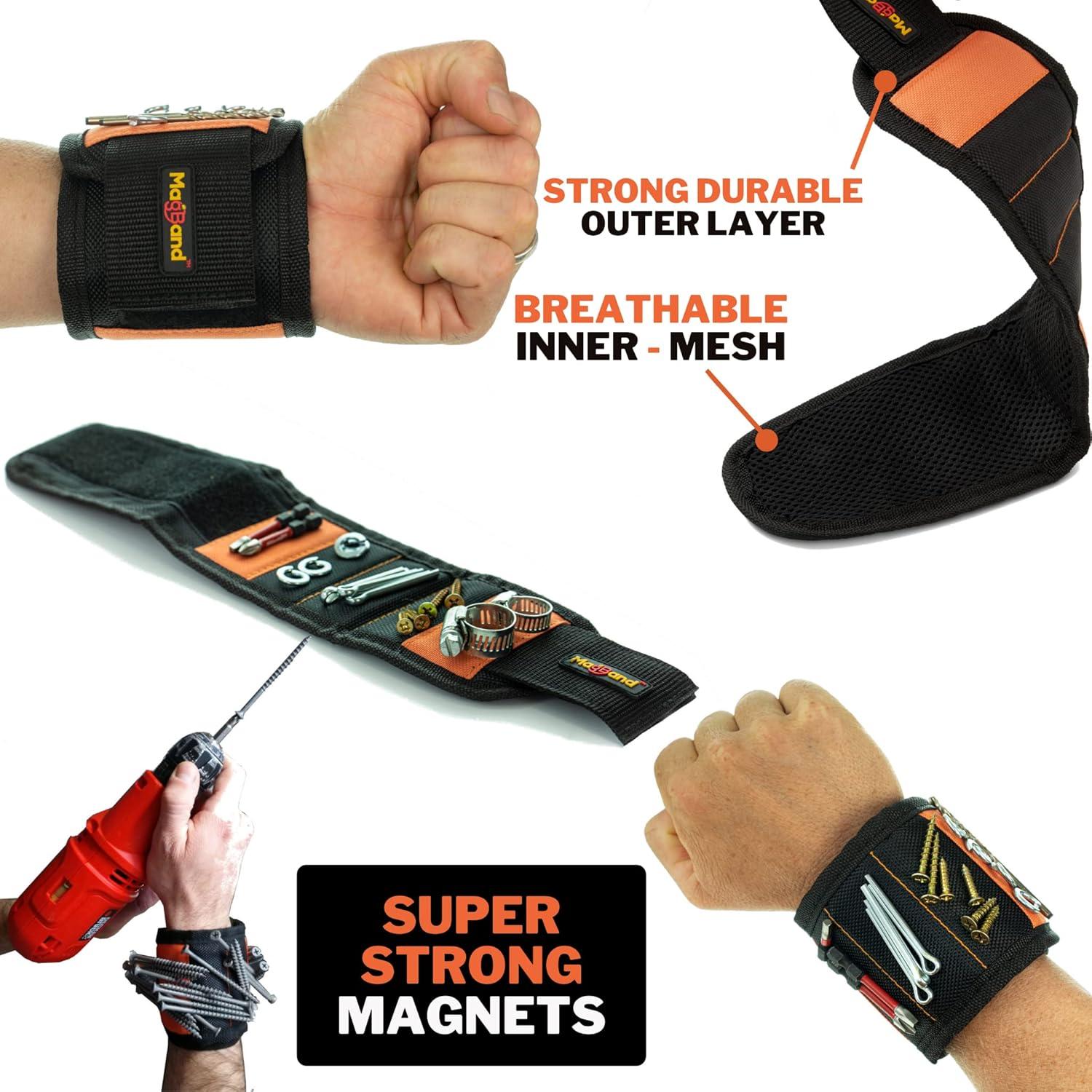 Pulsera Magnética MagBand para Tornillos y Clavos - 10 Imanes