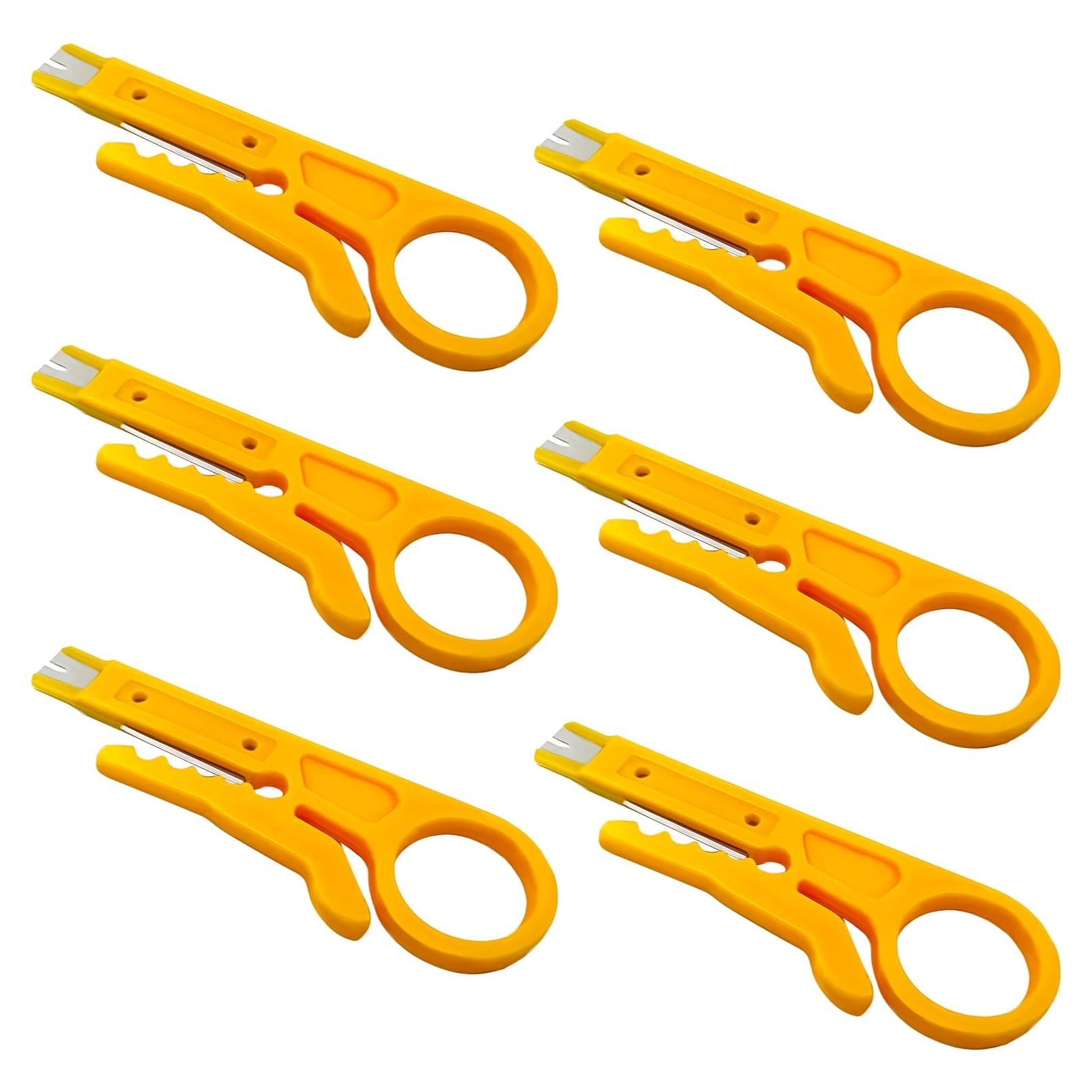 Juego de 6 Desforradores de Cables Mini Triwenve Amarillo