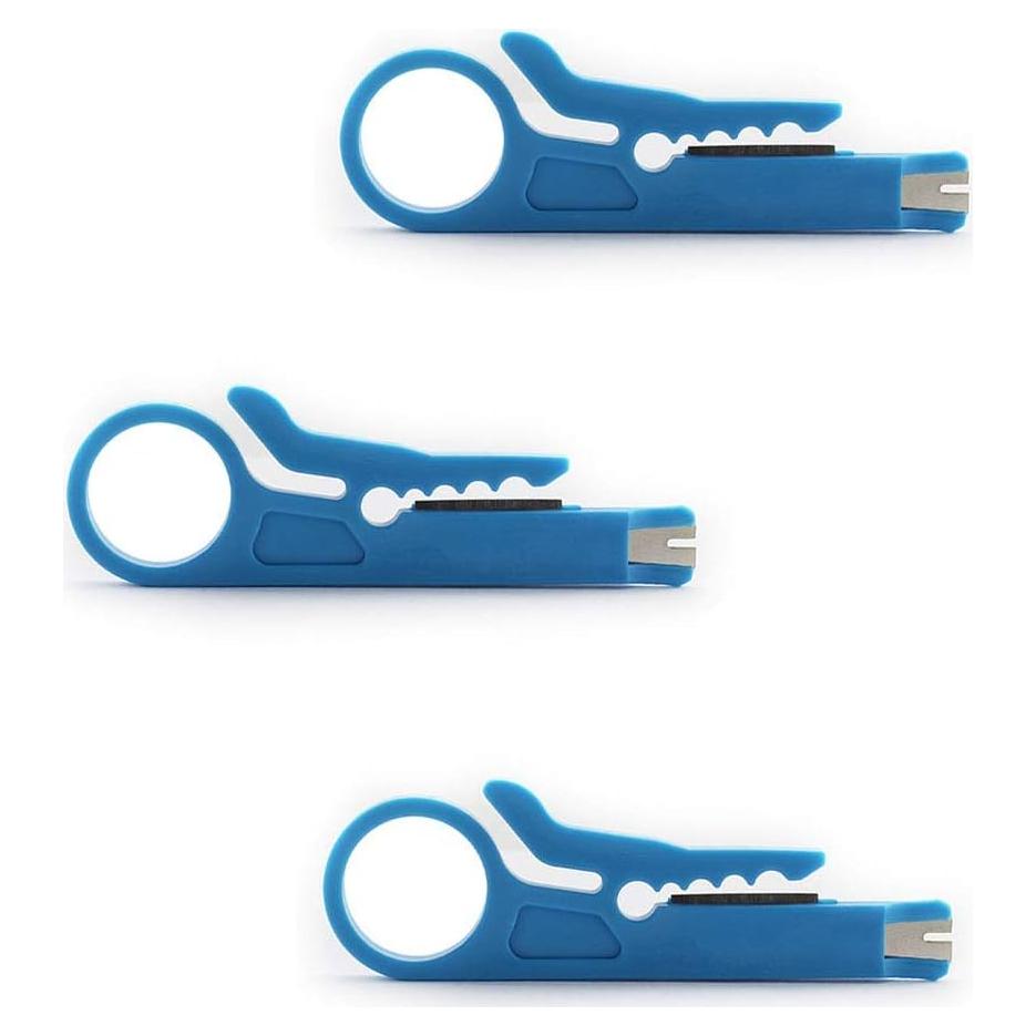 Maxmoral 3-Pack Mini Desforrador de Cables UTP STP RJ45 Azul