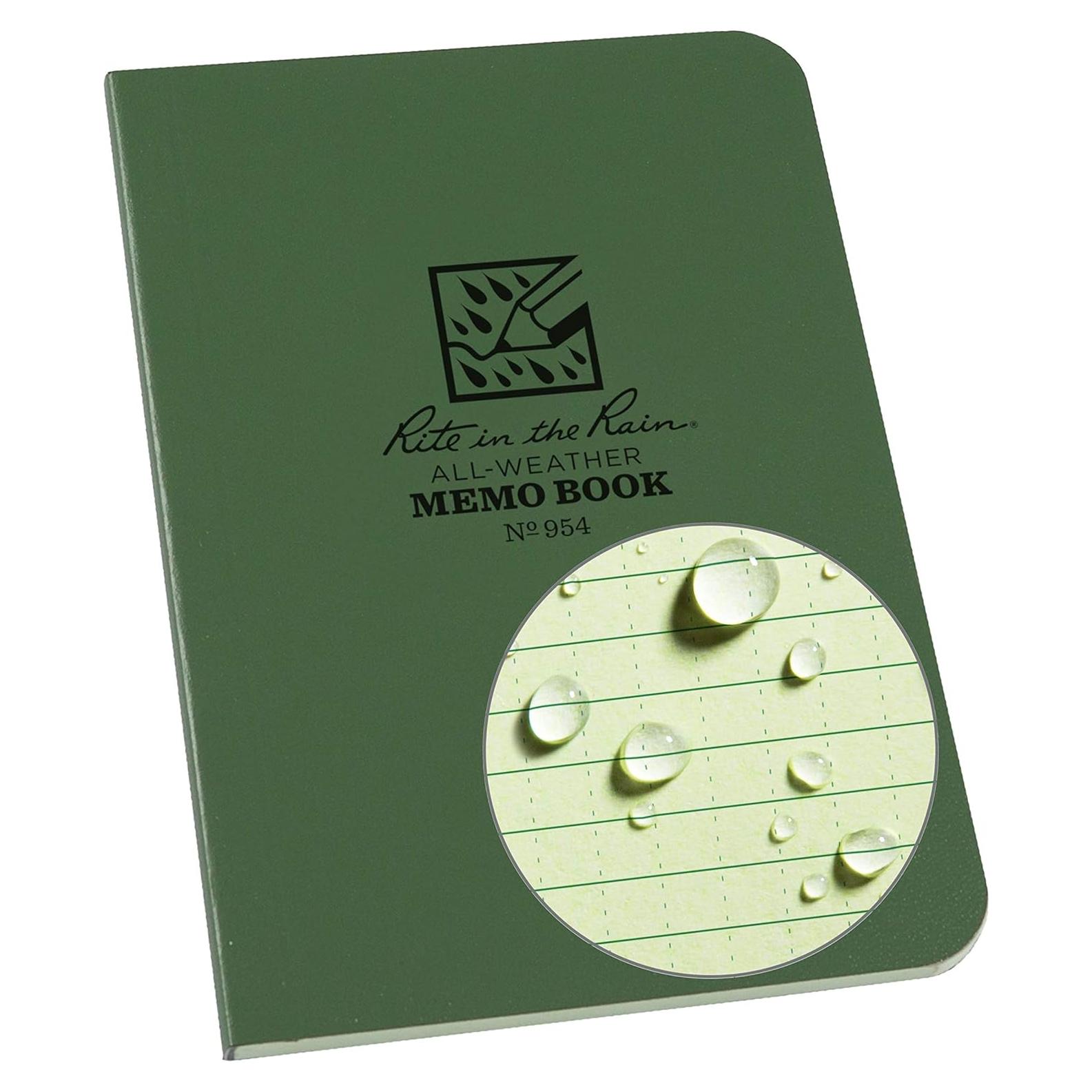 Cuaderno de Bolsillo Rite in the Rain Verde 3.5" x 5" Impermeable