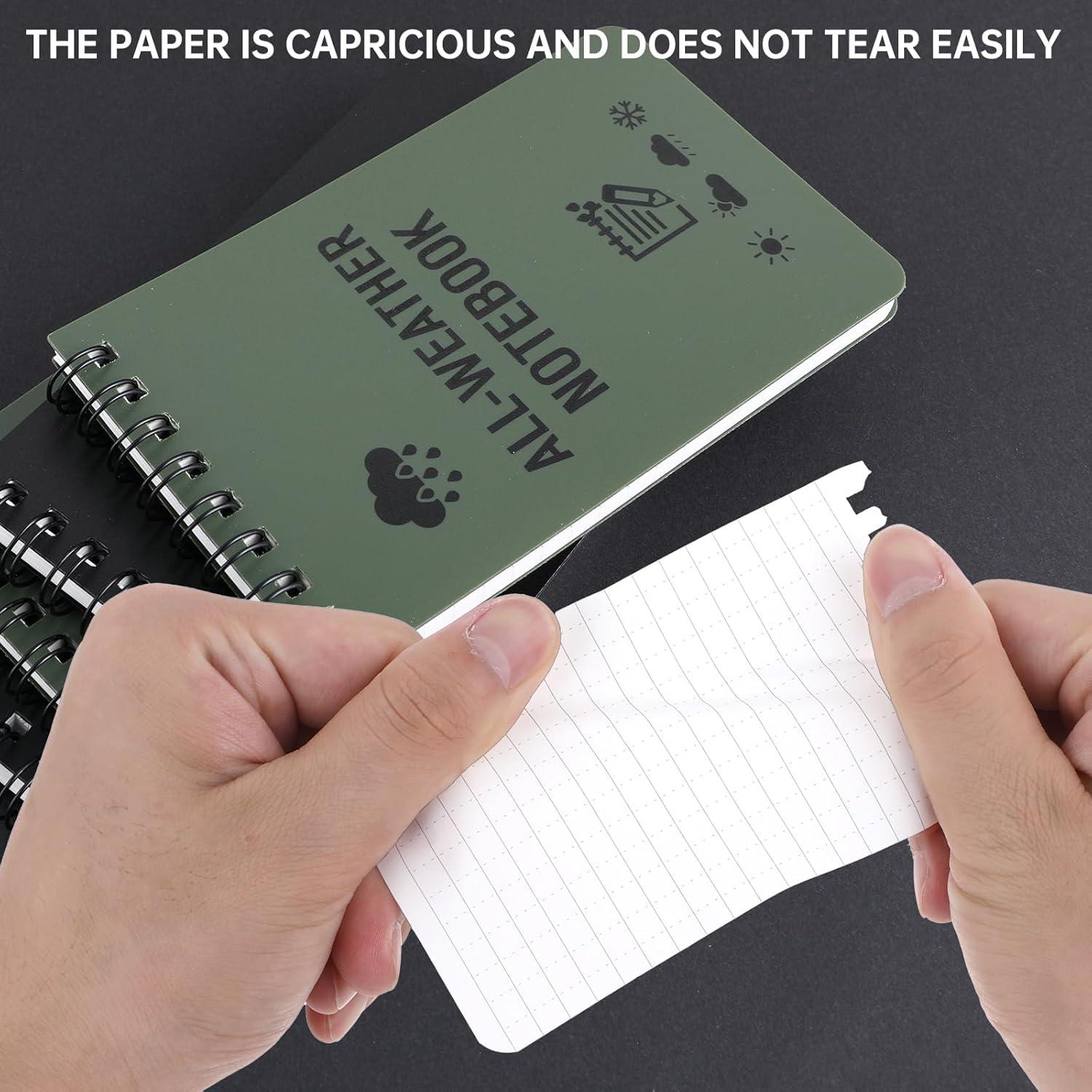 Paquete de 2 Cuadernos Impermeables Aeaocvo Verde 7.6x12.7cm