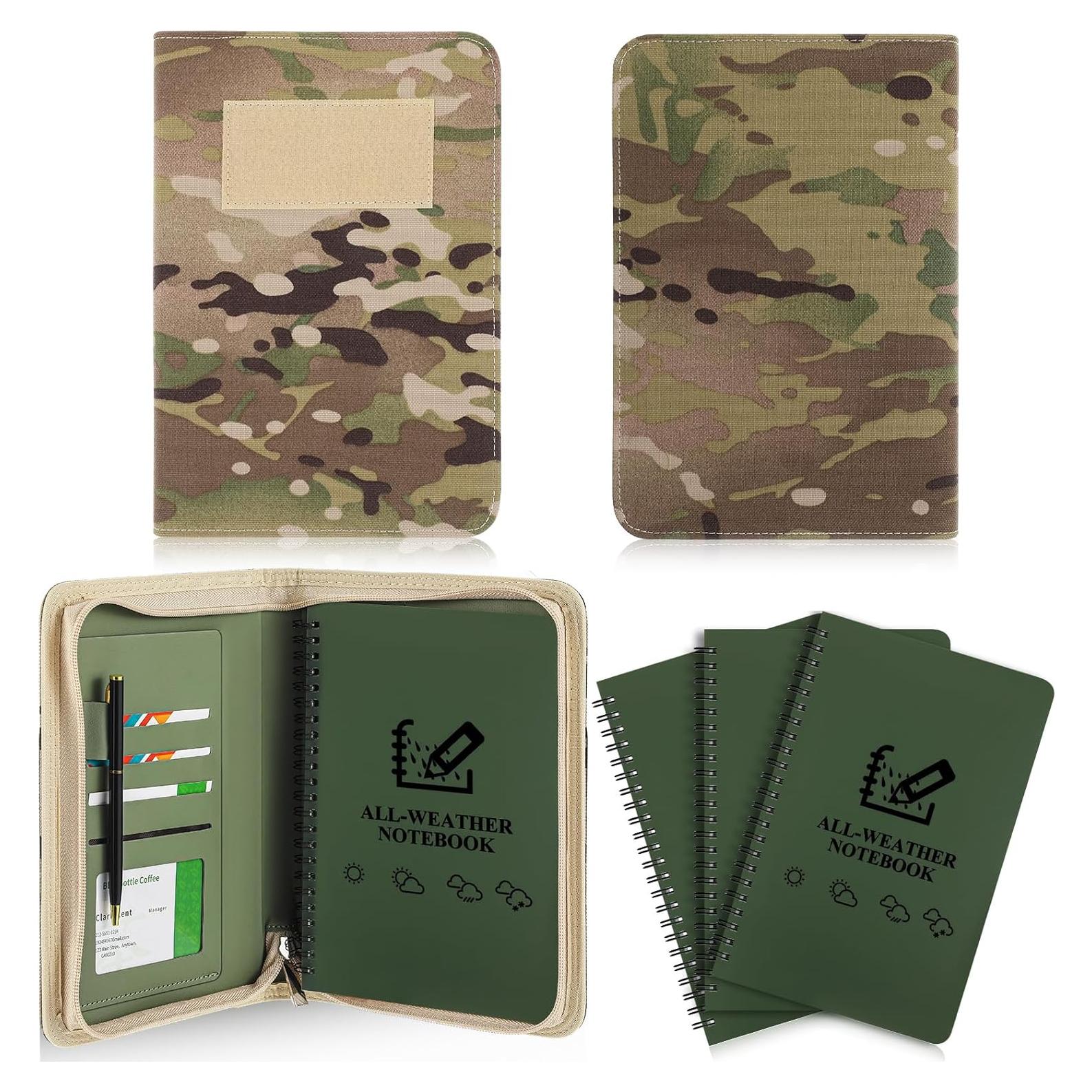 Kit Cuaderno Táctico Impermeable Resurhang 5 Pcs A5 Camuflaje