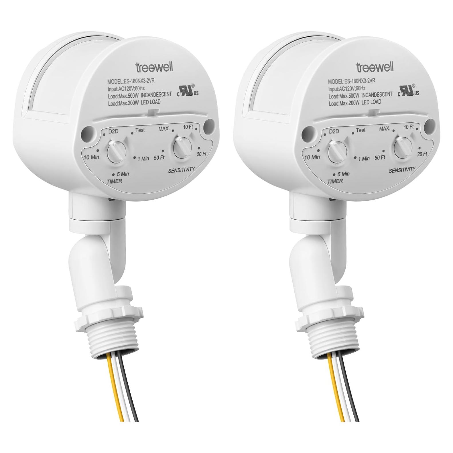 Sensor de Movimiento Treewell TMD182B 180° Ajustable 18m