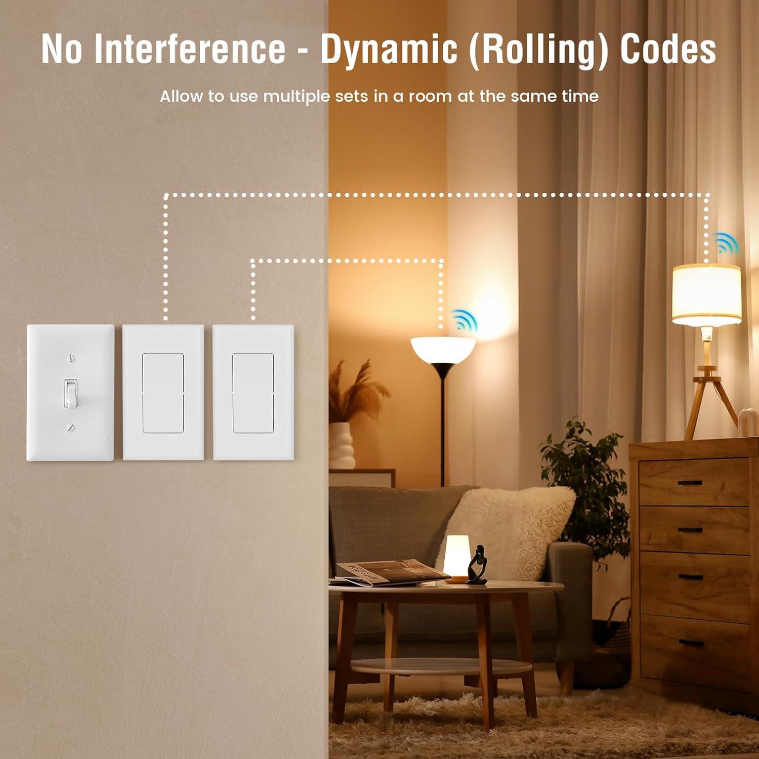 Interruptor de Pared Inalámbrico SURAIELEC 10A 30m RF