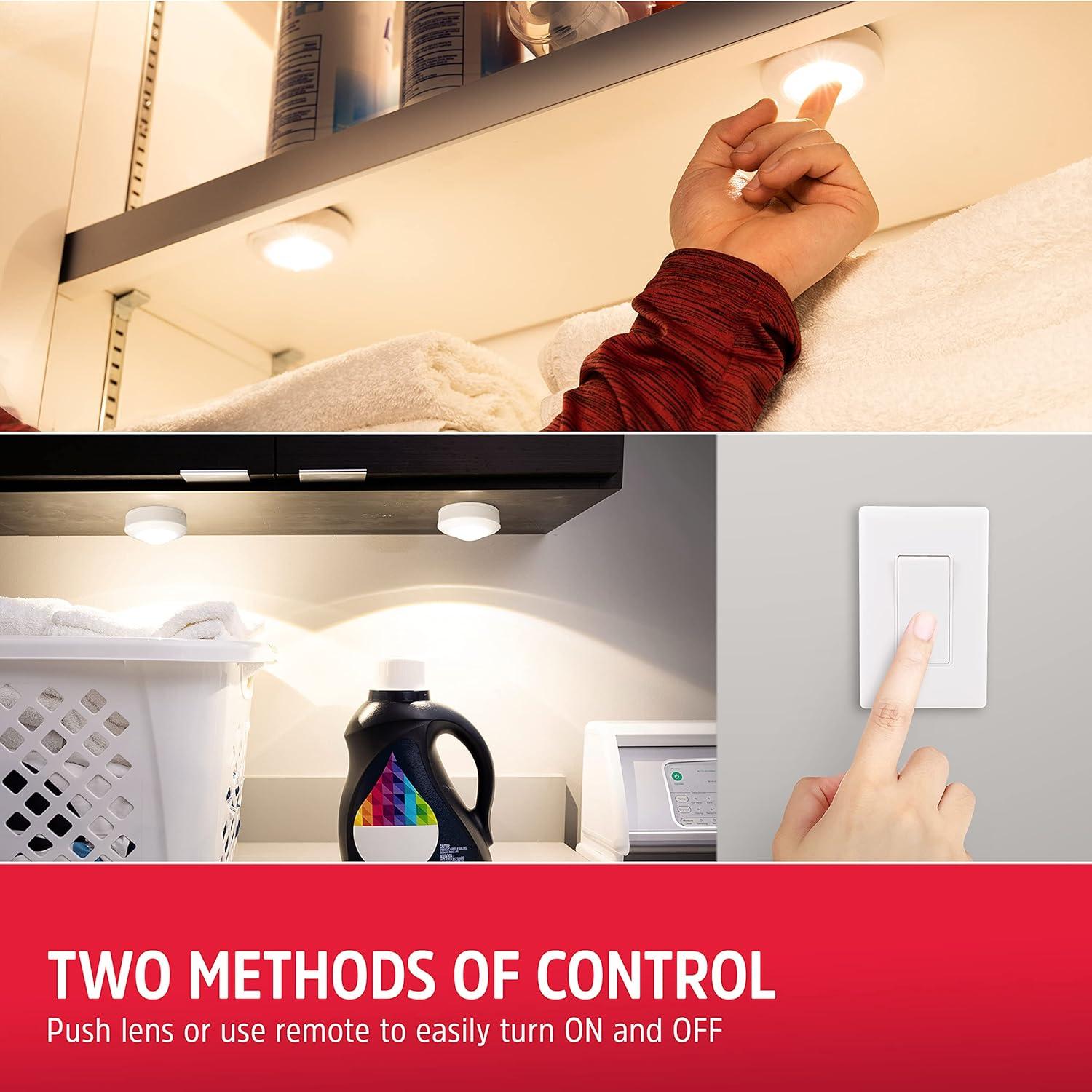 Luces Puck LED Energizer, Paquete de 2, Control Remoto, Blanco