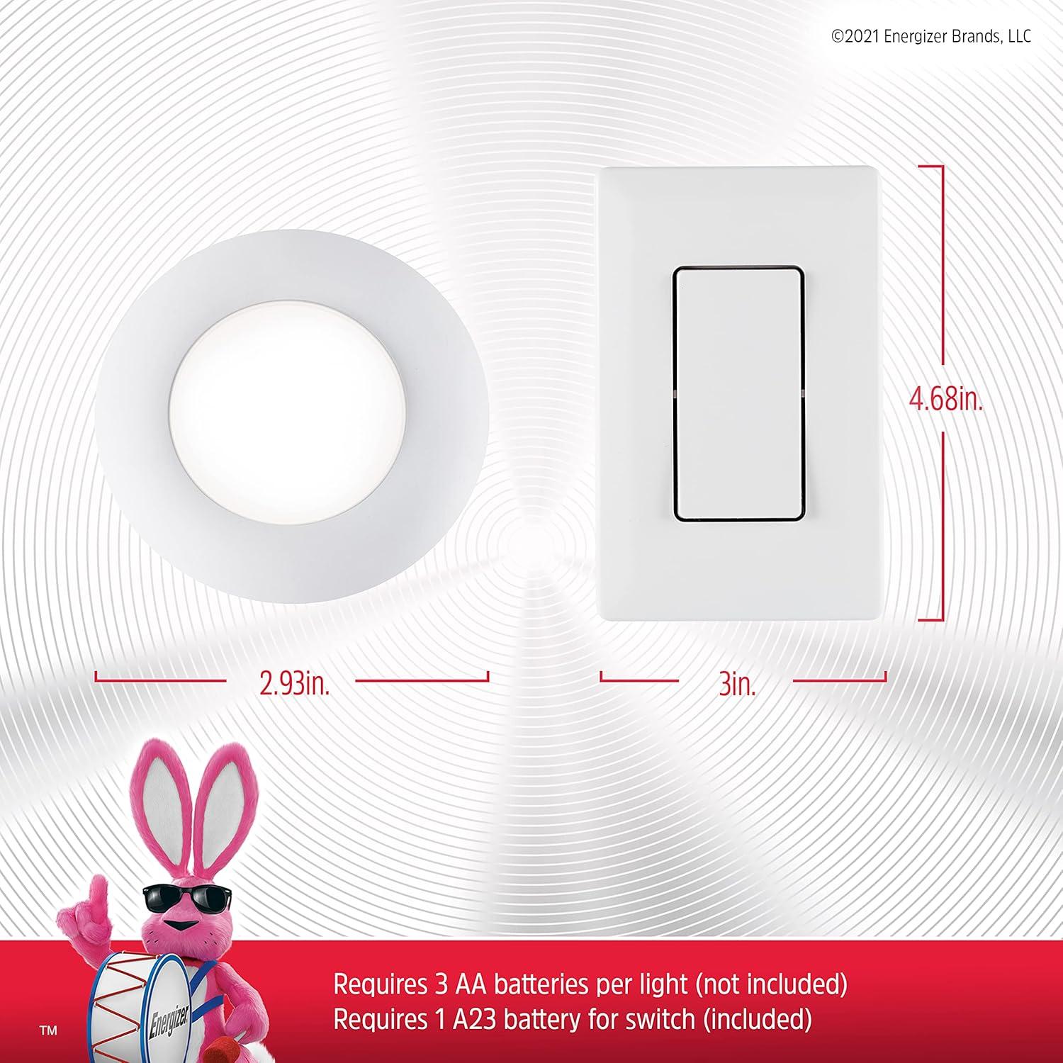 Luces Puck LED Energizer, Paquete de 2, Control Remoto, Blanco