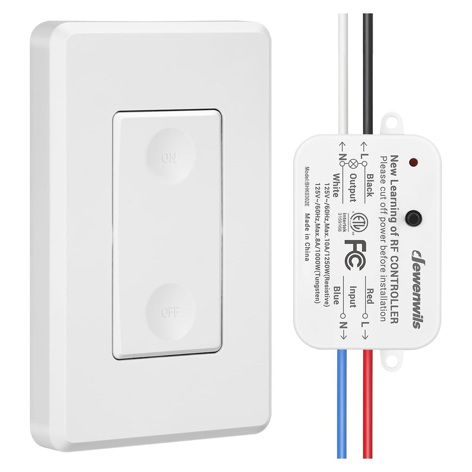 Kit Interruptor de Luz Inalámbrico DEWENWILS 1200W 30m RF