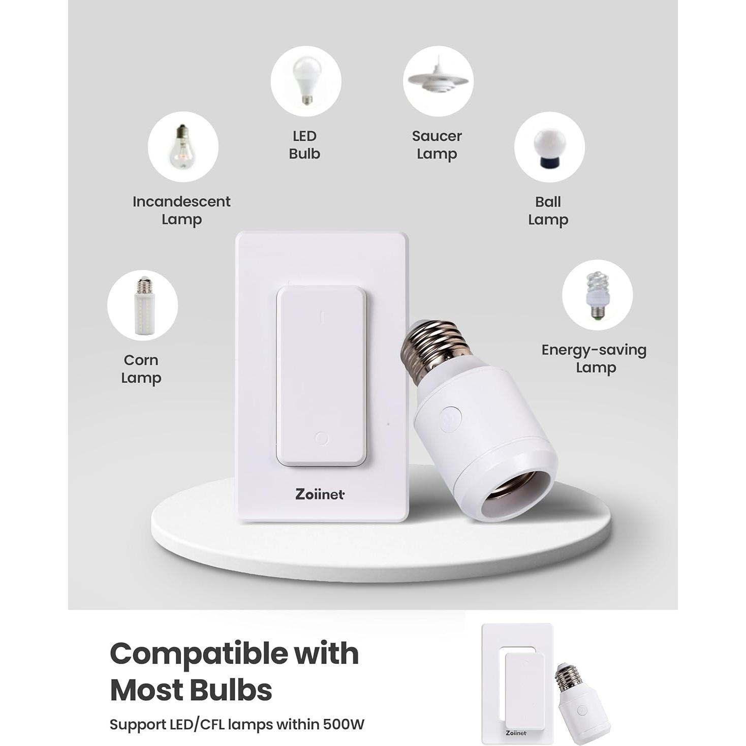 Portalámparas Inalámbrico Zoiinet 500W con Control Remoto