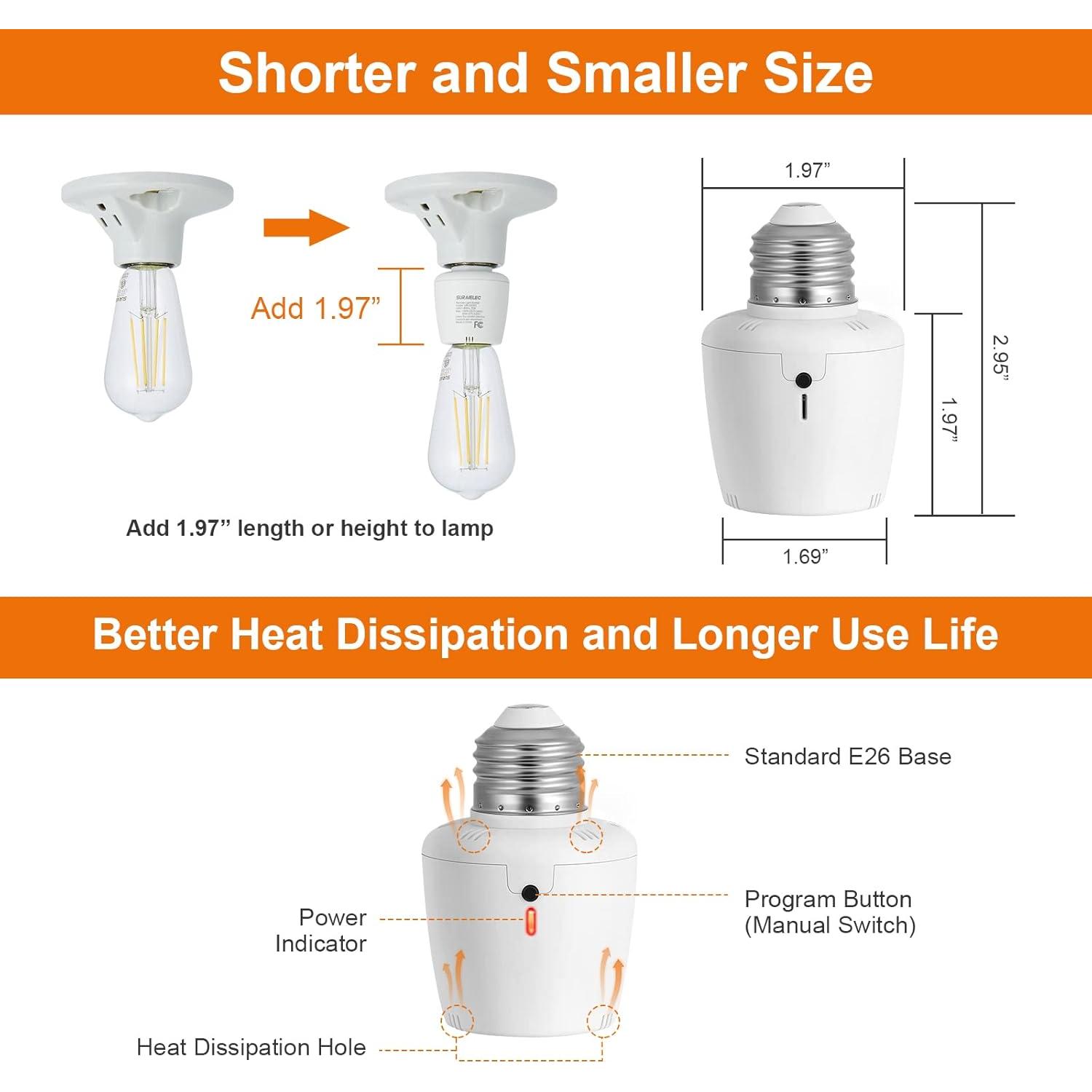 Portalámparas Inalámbrico SURAIELEC E26/E27 con Control Remoto