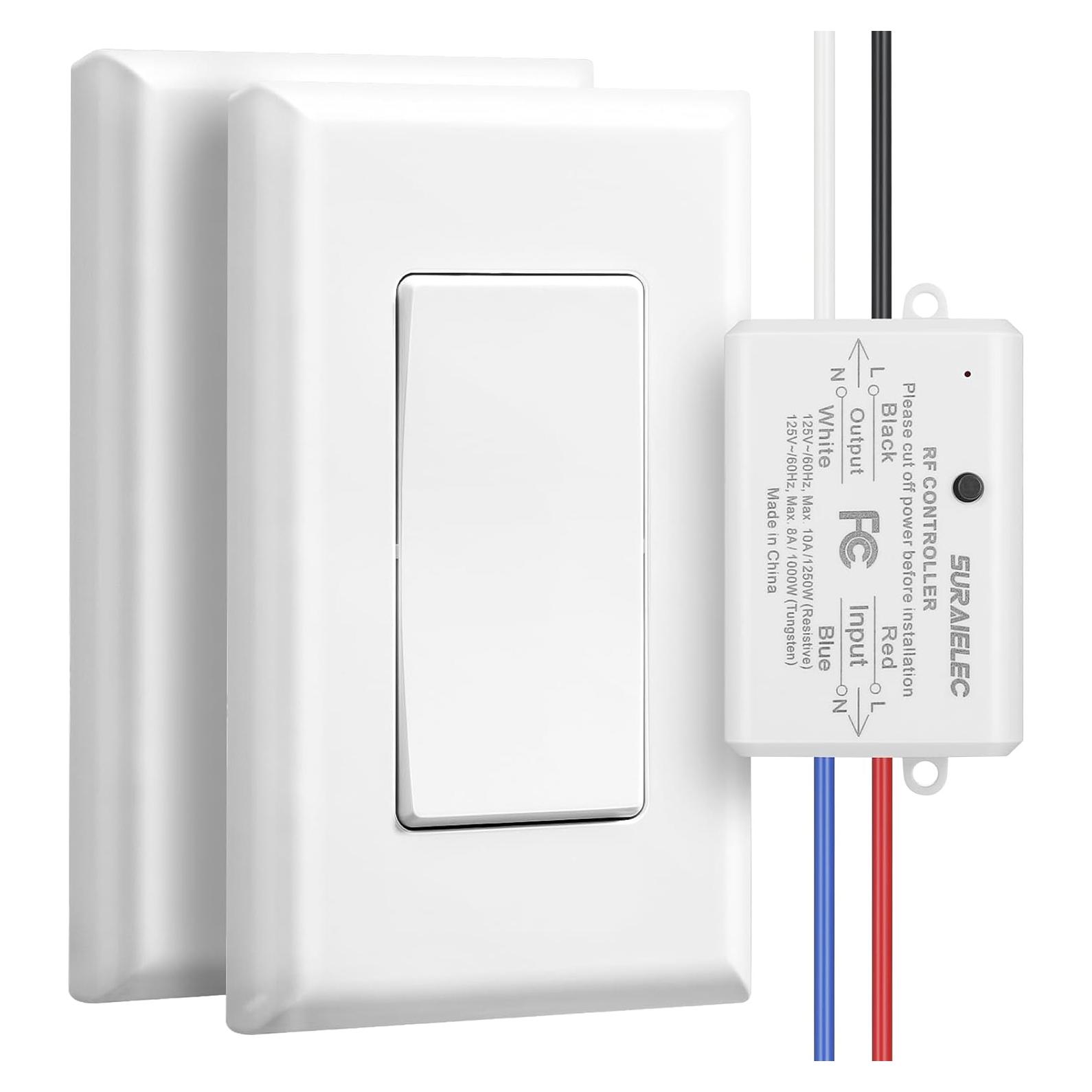 Interruptor de Luz Inalámbrico Suraielec 3 Vías Sin Cableado