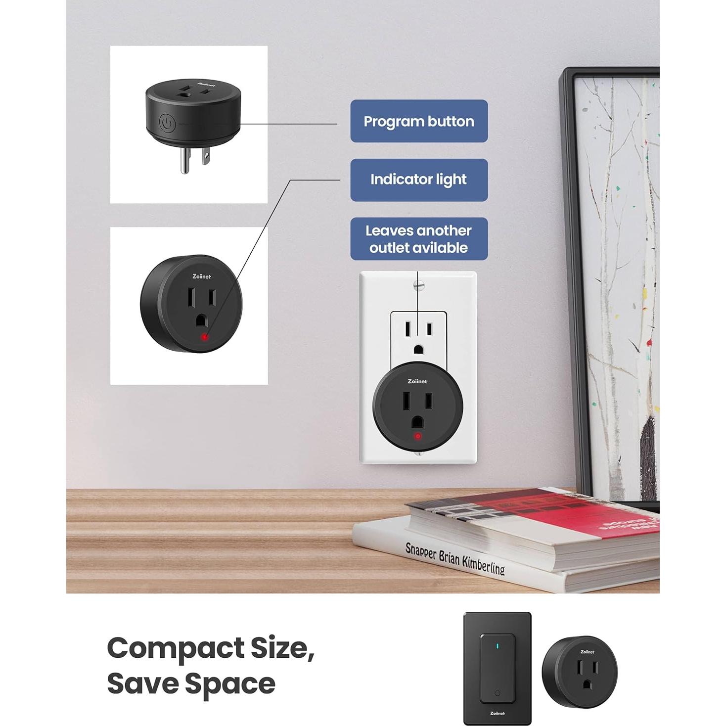Enchufe Remoto Zoiinet 1500W con Interruptor Inalámbrico 91.44m