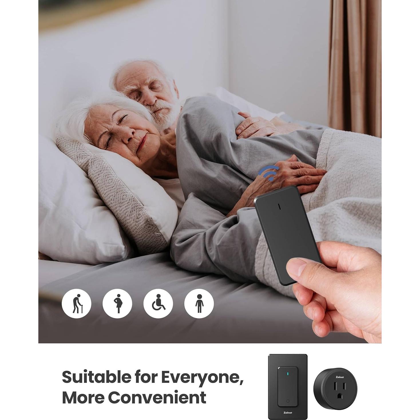 Enchufe Remoto Zoiinet 1500W con Interruptor Inalámbrico 91.44m