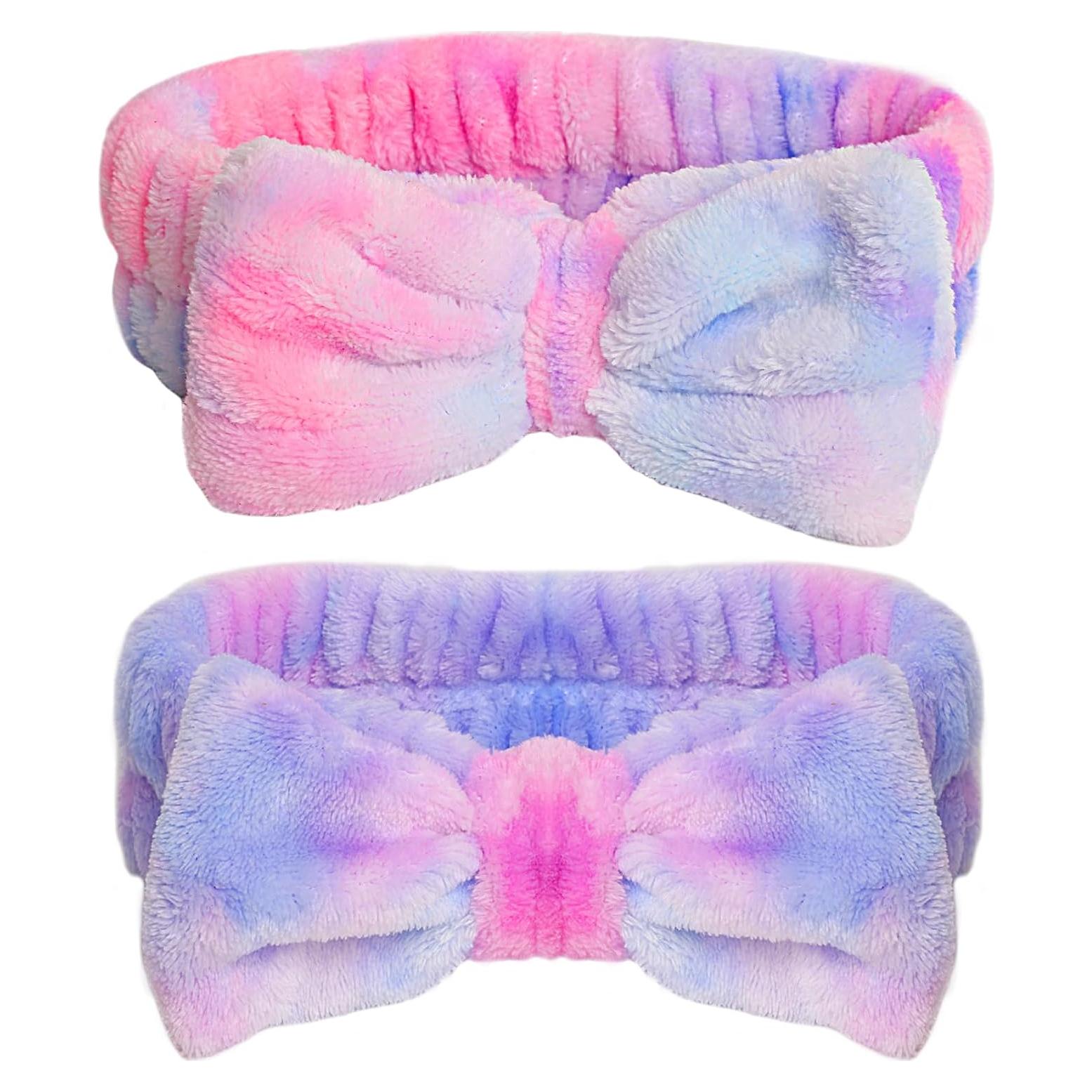 Banda de Maquillaje YGQQIY 2 Pcs Microfibra Rosa/Morado