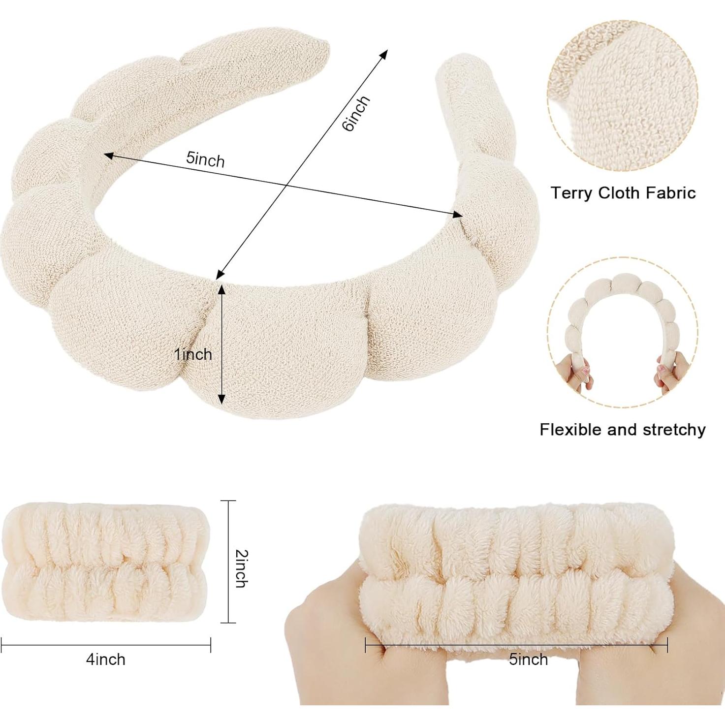 Conjunto de Toallas de Spa WHAVEL 6PCS - Diadema y Muñequera