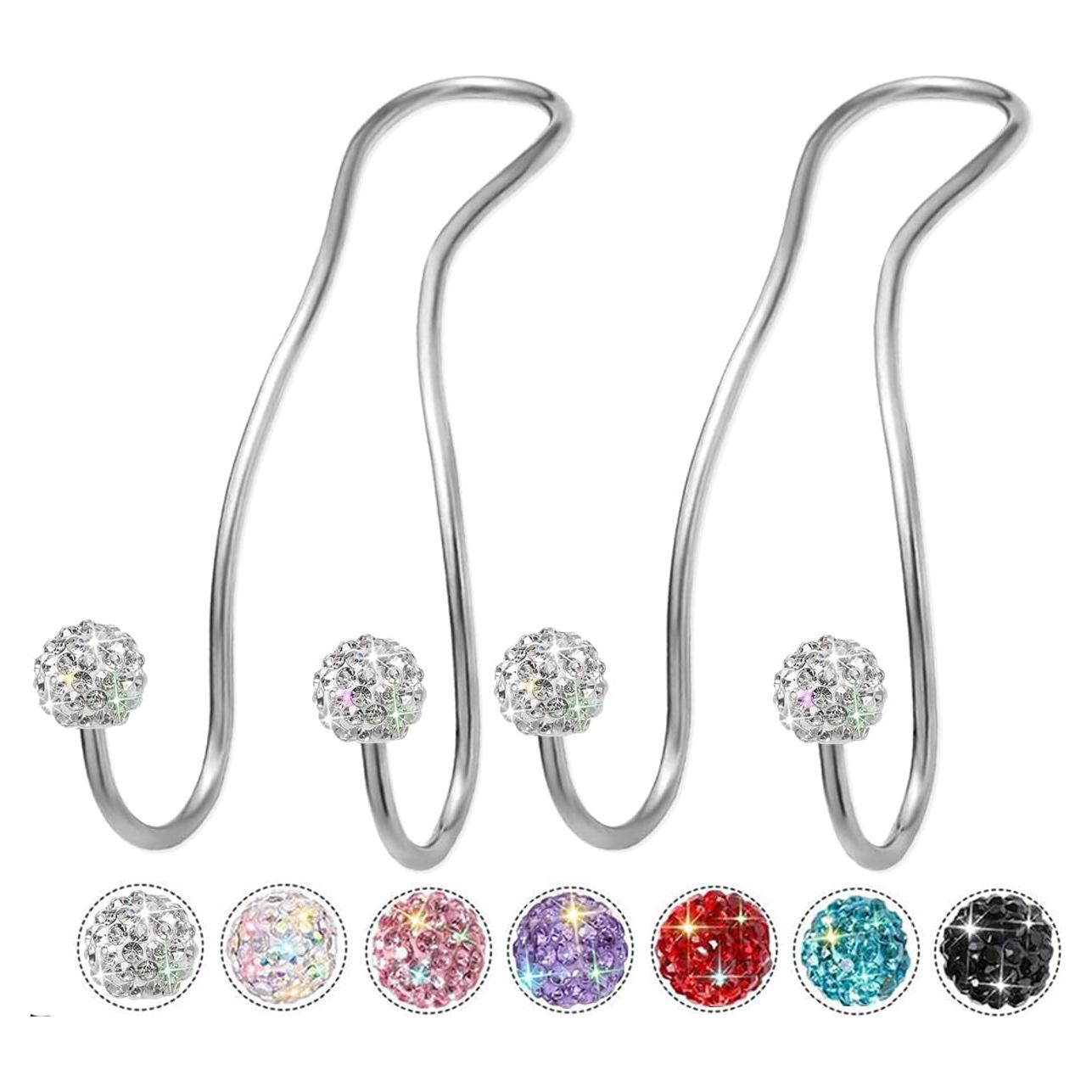 Ganchos Brillantes para Asiento de Auto MTGOCHA - 2 Unidades Plata