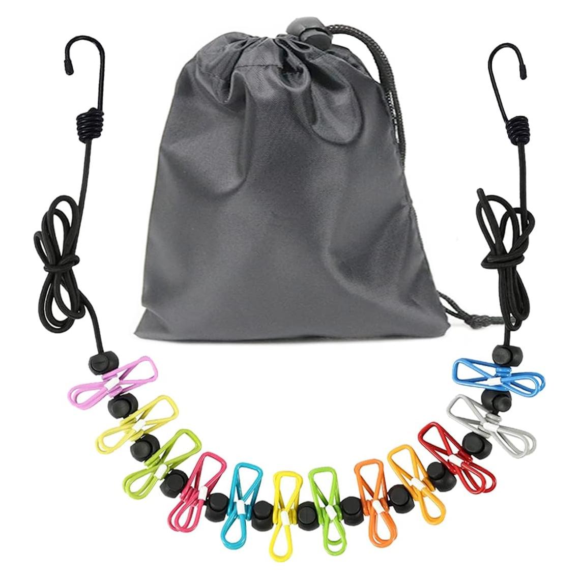 Cuerda de Ropa Portátil Sarmyarc 3.66m con 12 Pinzas