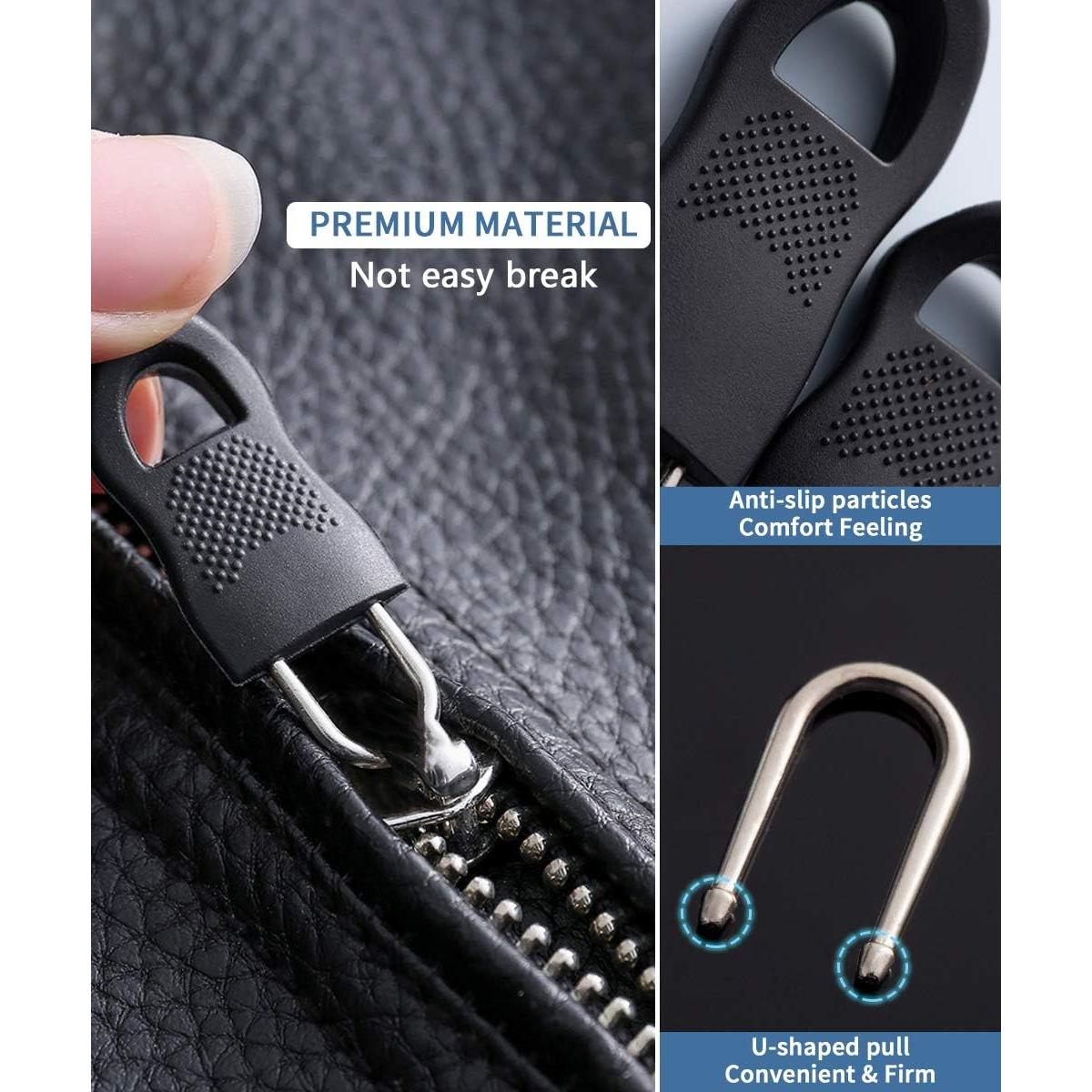 Kit de Tiradores de Cremallera WAVEBEEXS - 20 Piezas Negras