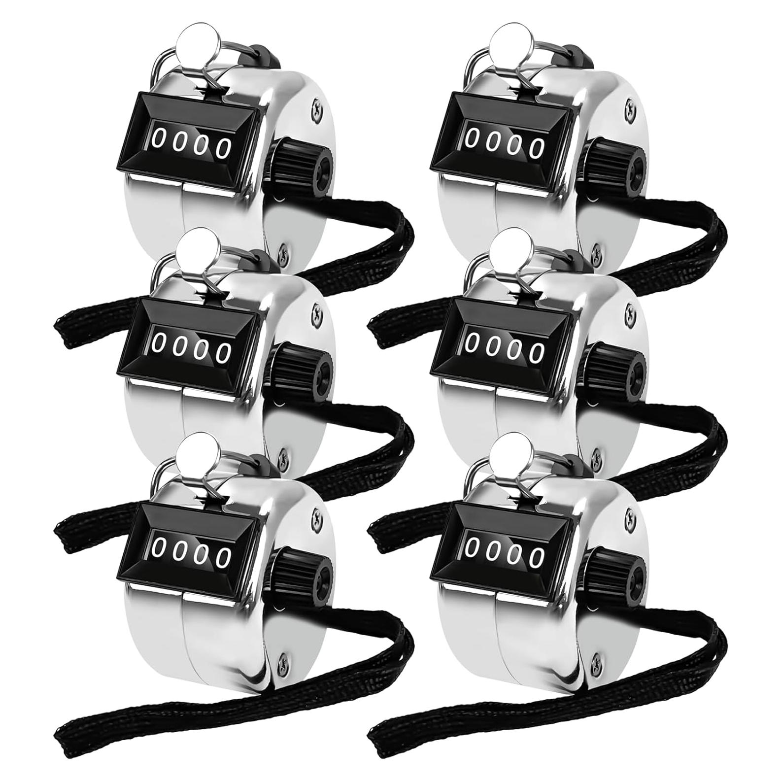 Paquete de 6 Contadores de Clicker POXXU de Metal 4 Dígitos