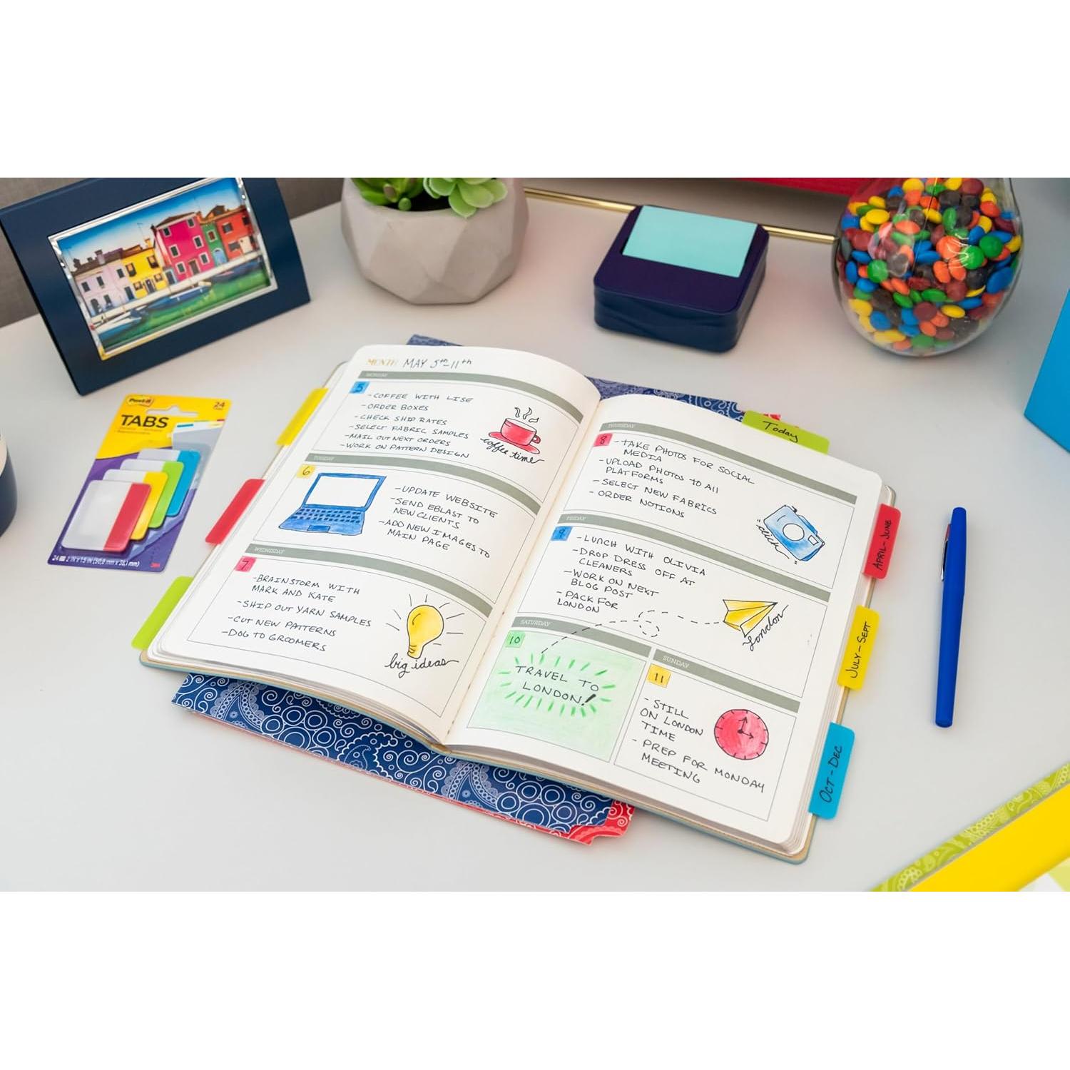 Pestañas Post-it 5.08 cm Sólidas 30 Pestañas 5 Colores