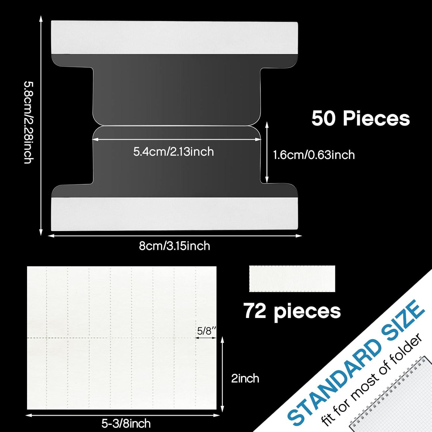 Pestañas autoadhesivas Gersoniel 5 cm para carpetas - 50 piezas