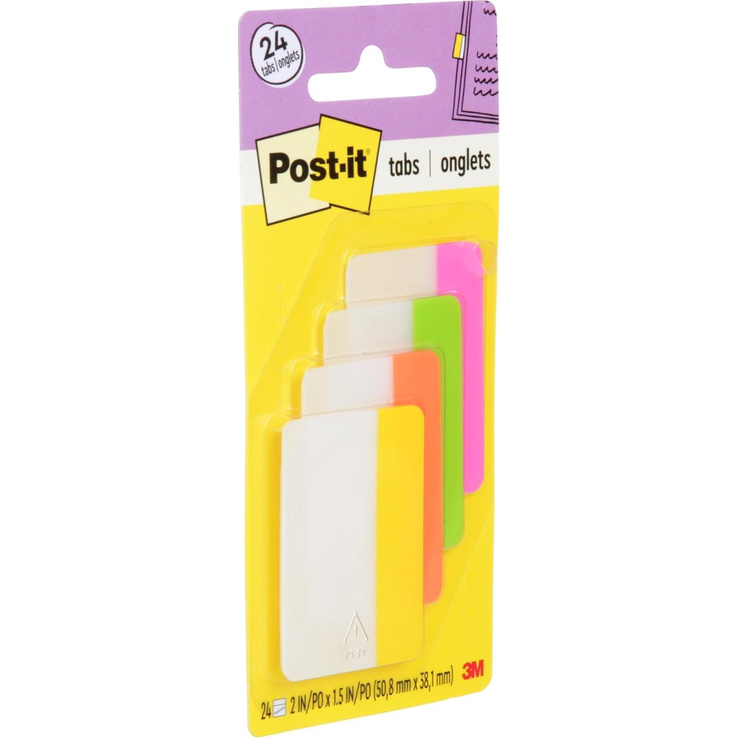 Pestañas Post-it 5 cm Asortidas 24 Pestañas 4 Colores Brillantes