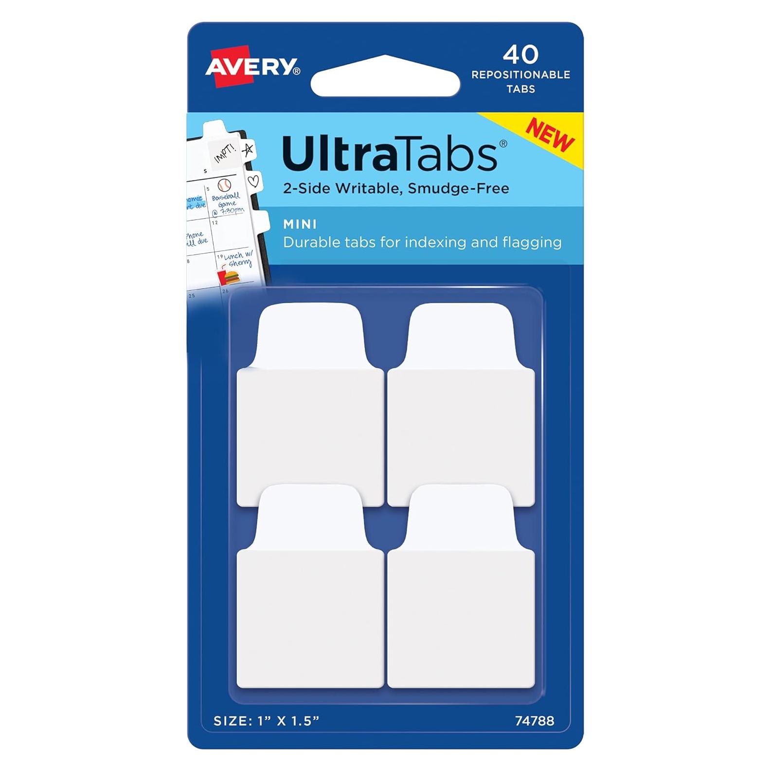 Pestañas Reposicionables Avery Mini Ultra 40 Unidades Blancas