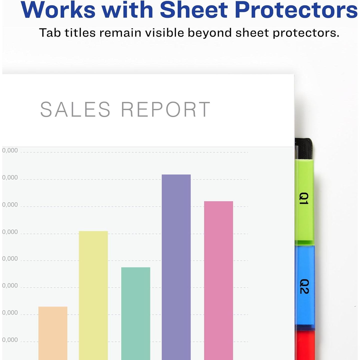 Separadores Avery de Plástico para Carpetas 3 Anillas - 5 Pestañas Multicolor