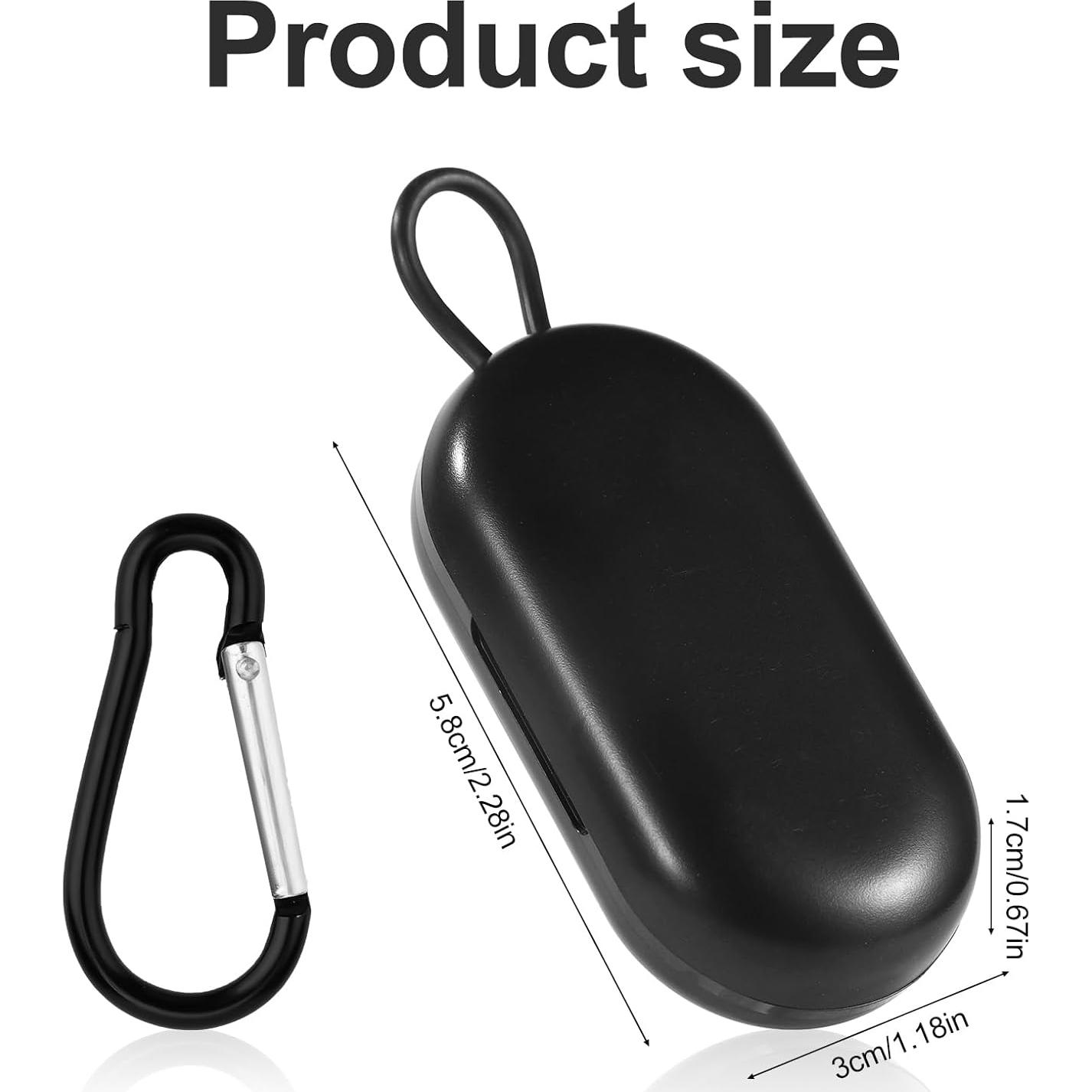 Estuche para Tapones de Oídos XIHIRCD con Mosquetón - Negro