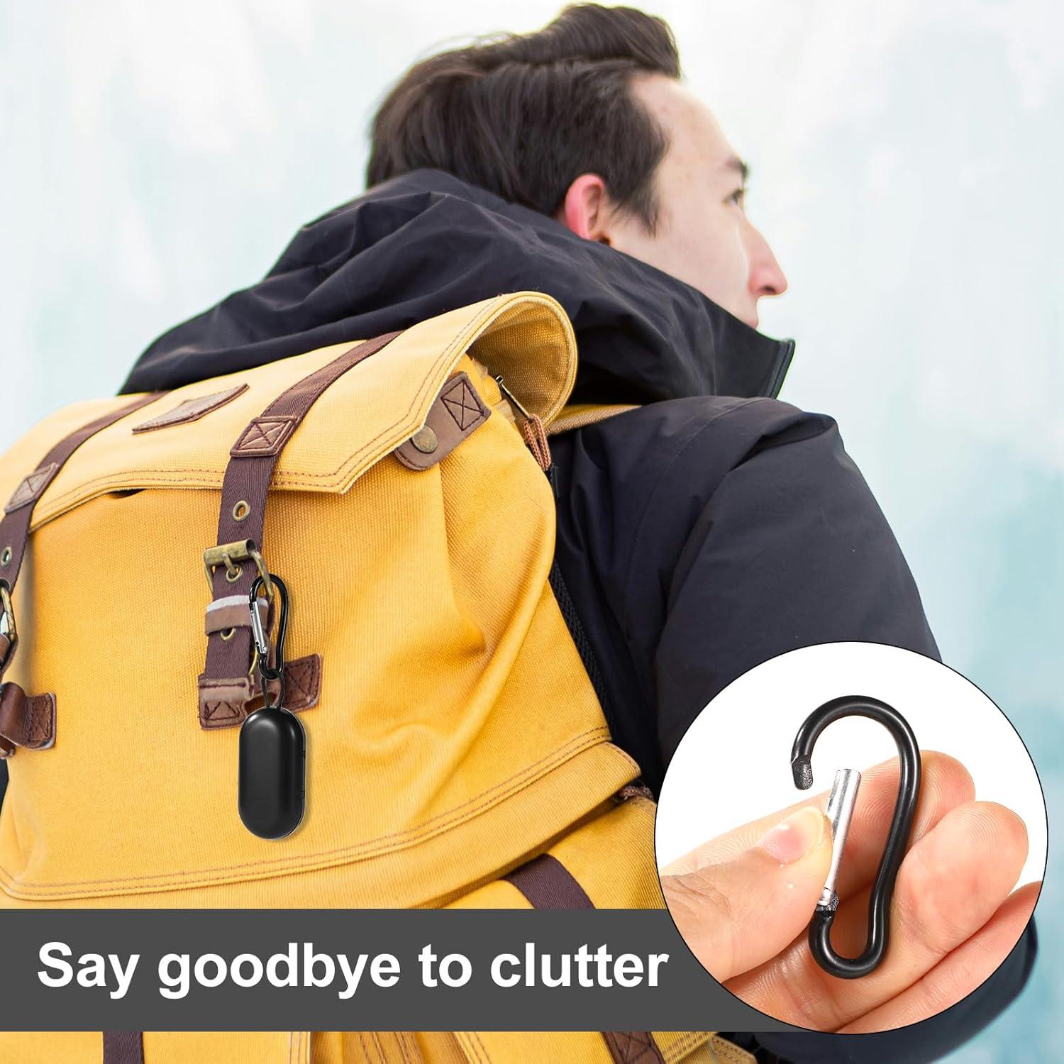 Estuche para Tapones de Oídos XIHIRCD con Mosquetón - Negro