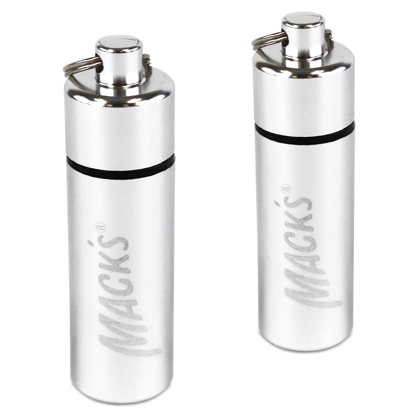 Estuche de Aluminio Mack para Tapones de Oídos - Plata