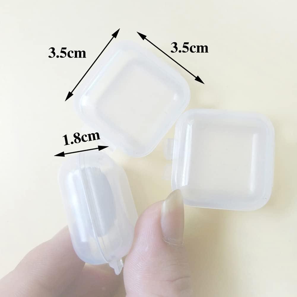 10 Cajas Plásticas Transparentes ccHuDE para Joyas 3.5x3.5cm
