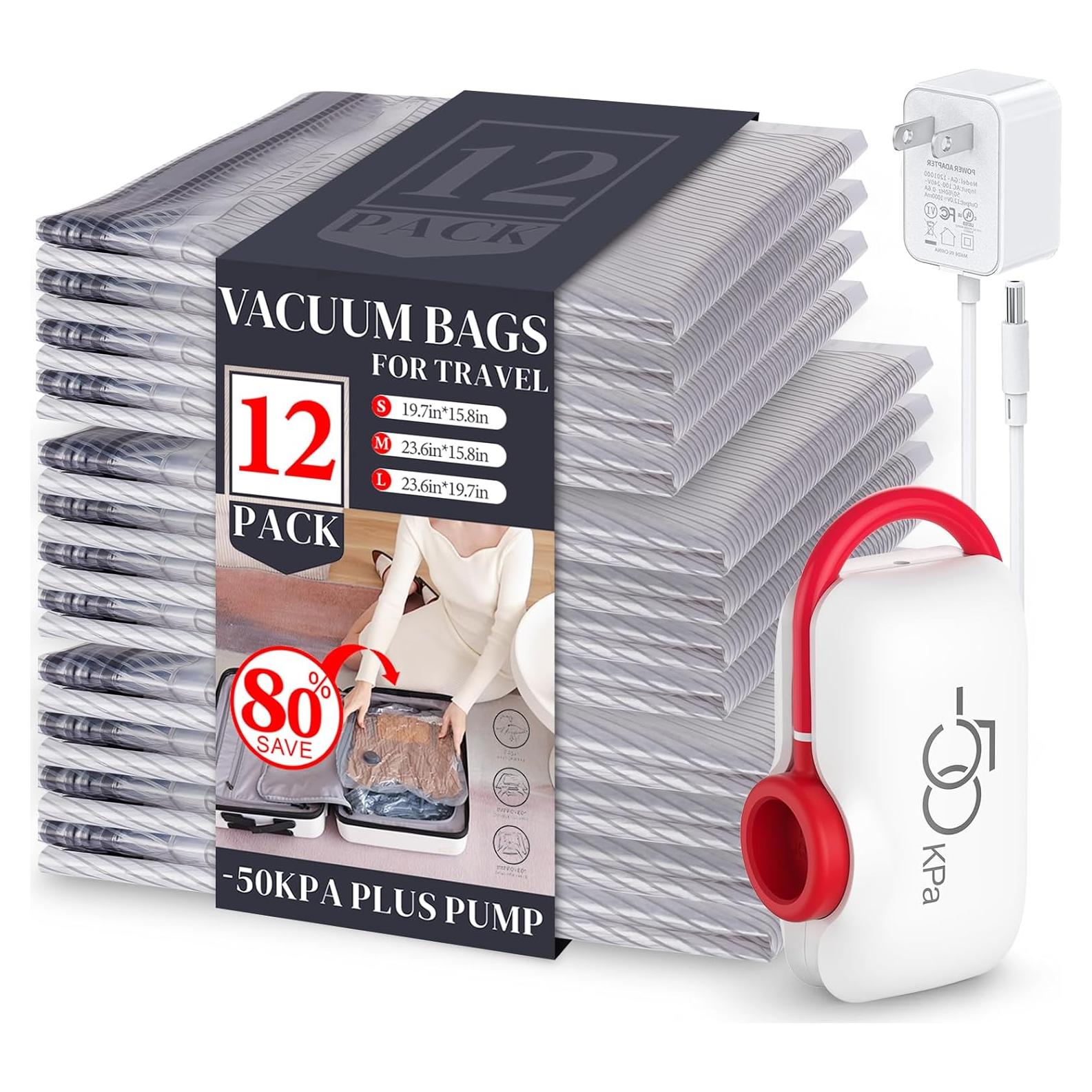 VMstr 12 Bolsas de Almacenamiento al Vacío con Bomba Eléctrica