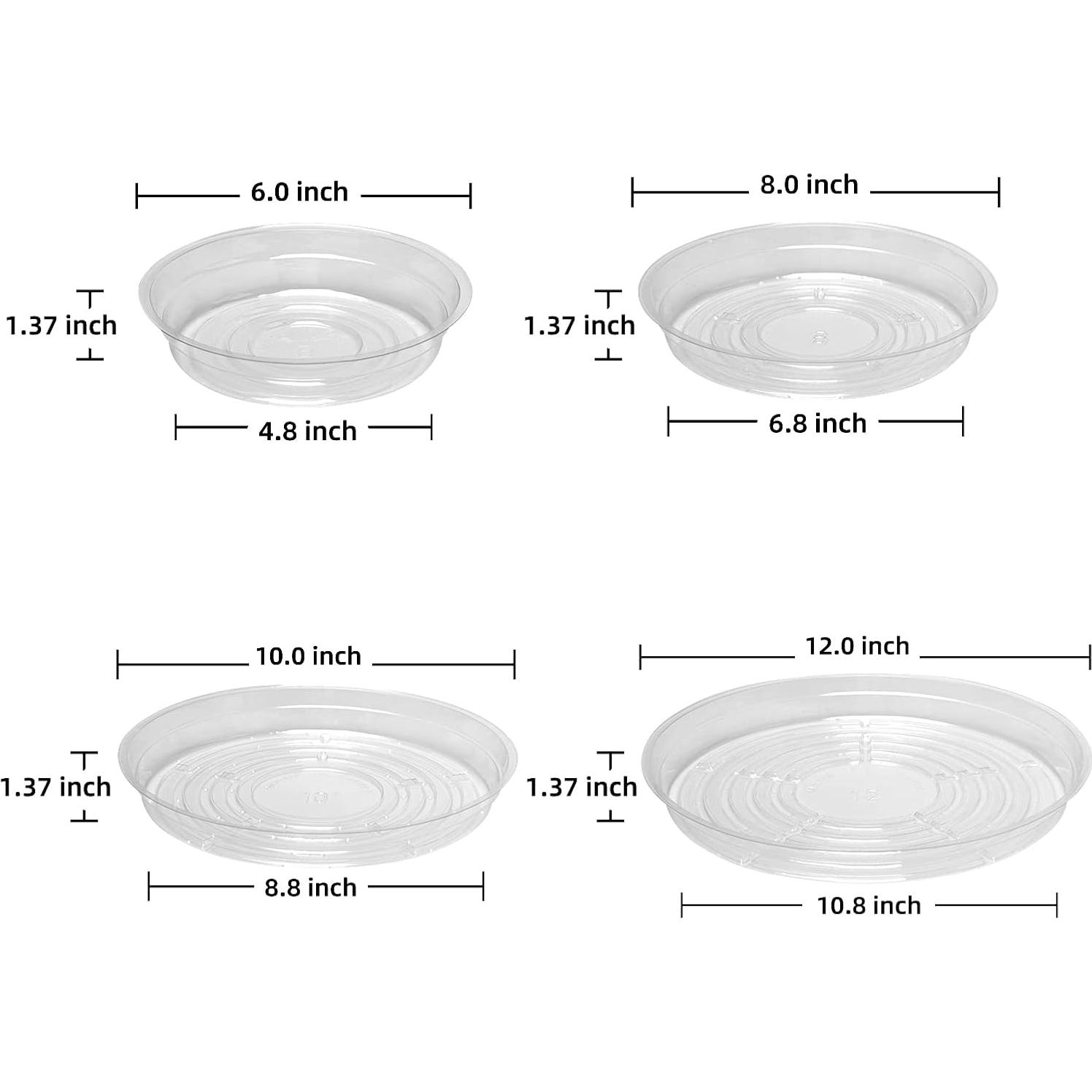 Paquete de 20 Platillos Transparentes TRUEDAYS para Macetas 15-30 cm
