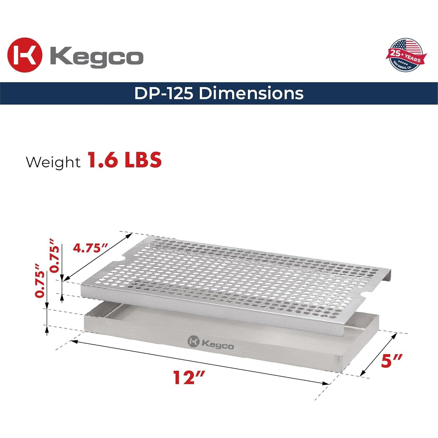 Bandeja de Goteo Kegco KC DP-125 Acero Inoxidable 30.48x12.7cm