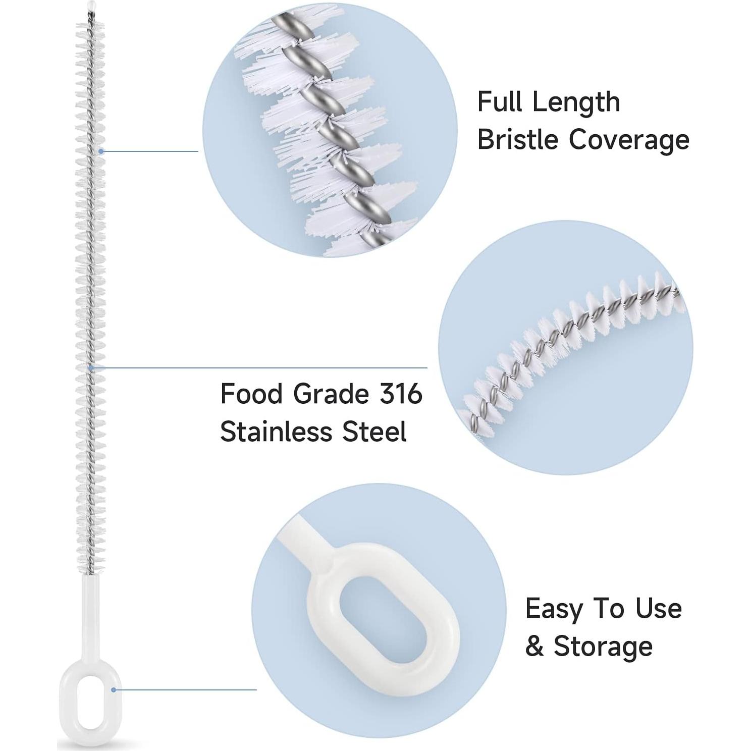 Juego de Cepillos para Limpiar Pajitas Mt.Jun - 4 Unidades, 6-12 mm