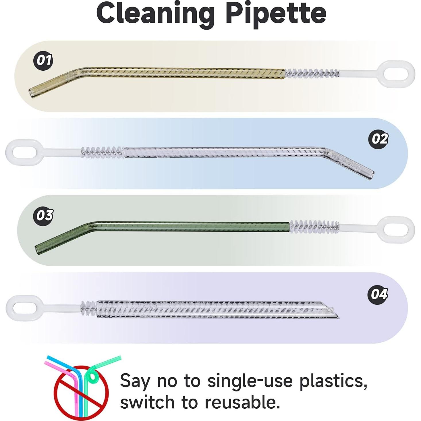 Juego de Cepillos para Limpiar Pajitas Mt.Jun - 4 Unidades, 6-12 mm