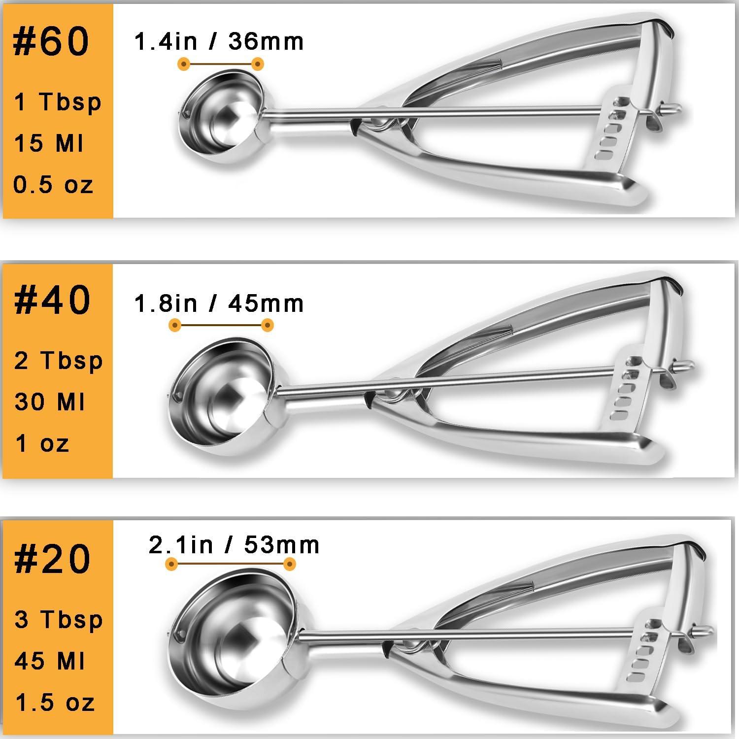 Juego de cucharas para galletas Waatone - 3 tamaños acero inoxidable