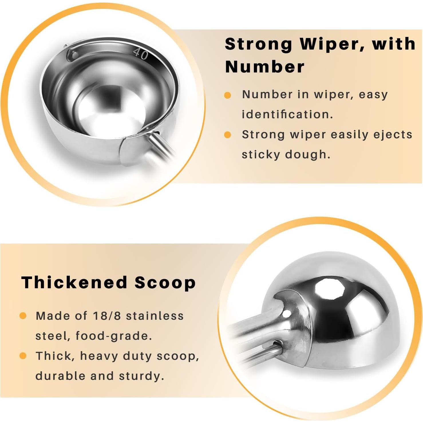 Juego de cucharas para galletas Waatone - 3 tamaños acero inoxidable