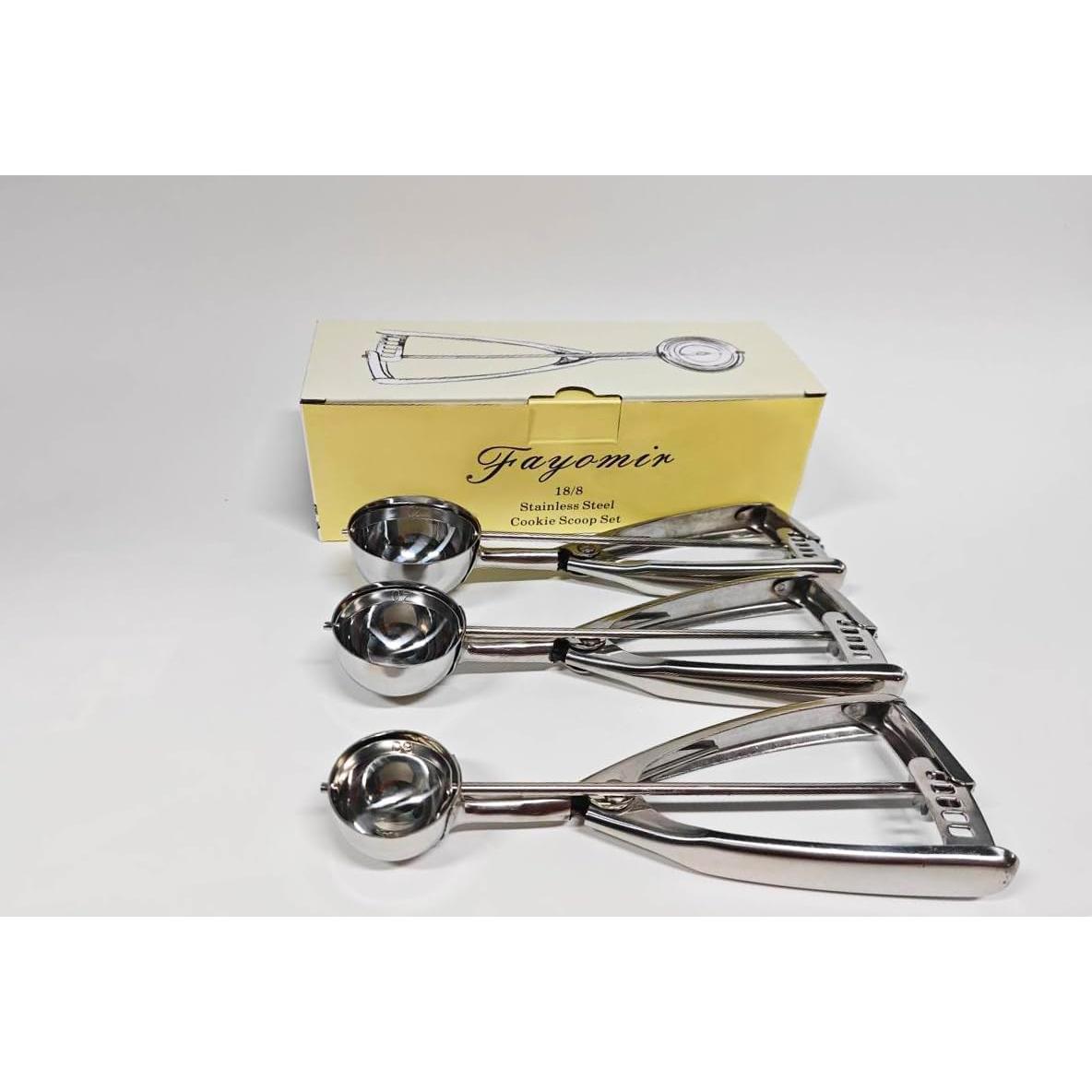 Juego de cucharas para galletas Waatone - 3 tamaños acero inoxidable